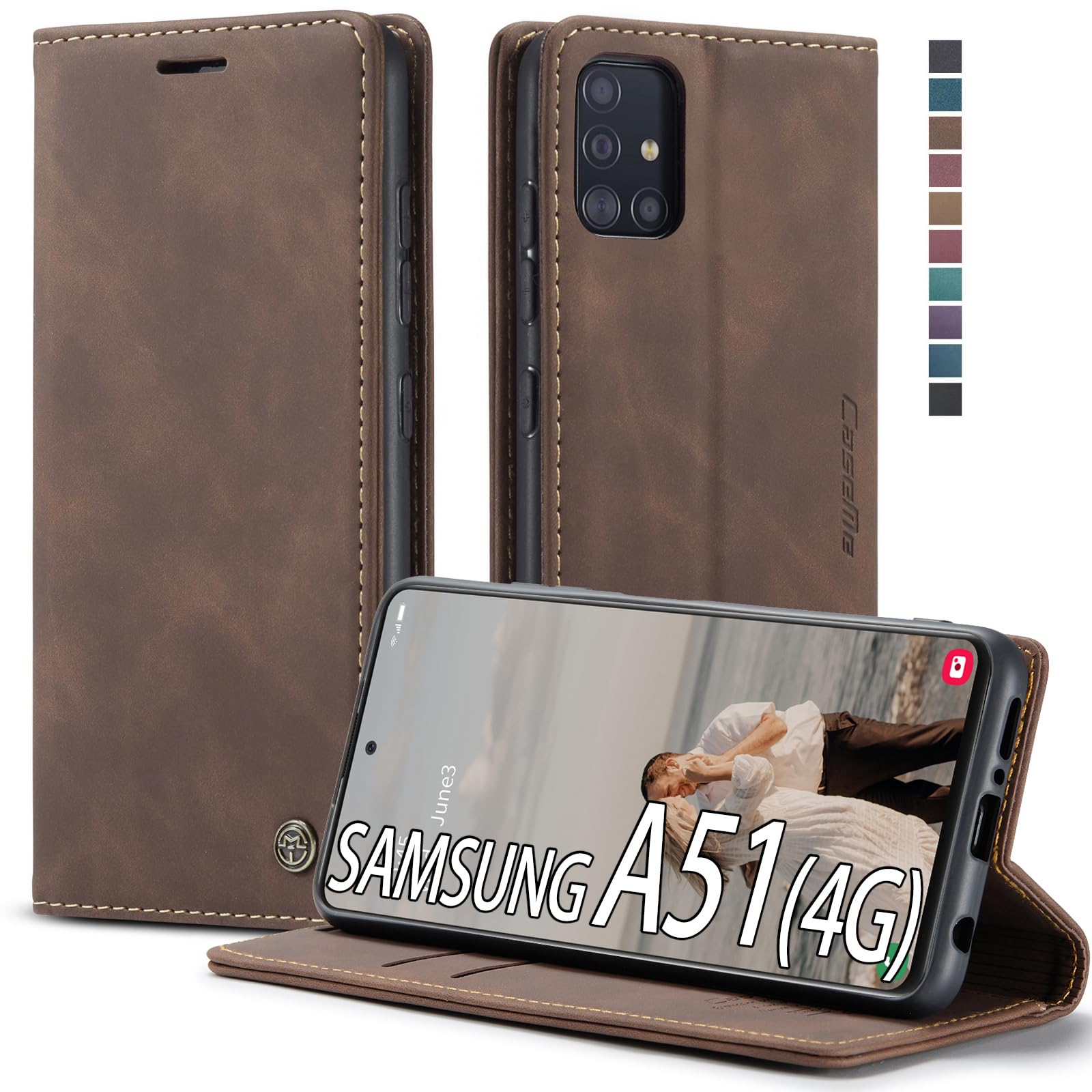 Samsung Galaxy A51 Wallet Case with Magnetic Stand - Premium Leather Flip Cover with Card Holder & Kickstand for Samsung Galaxy A51 6.5
