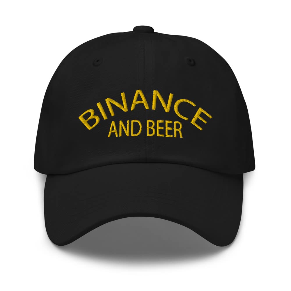 Binance Crypto Embroidered Dad Hat - Official Binance Cryptocurrency Baseball Cap - Funny Binance & Beer Gift for Crypto Enthusiasts - Perfect for Trading, Mining & Blockchain Events