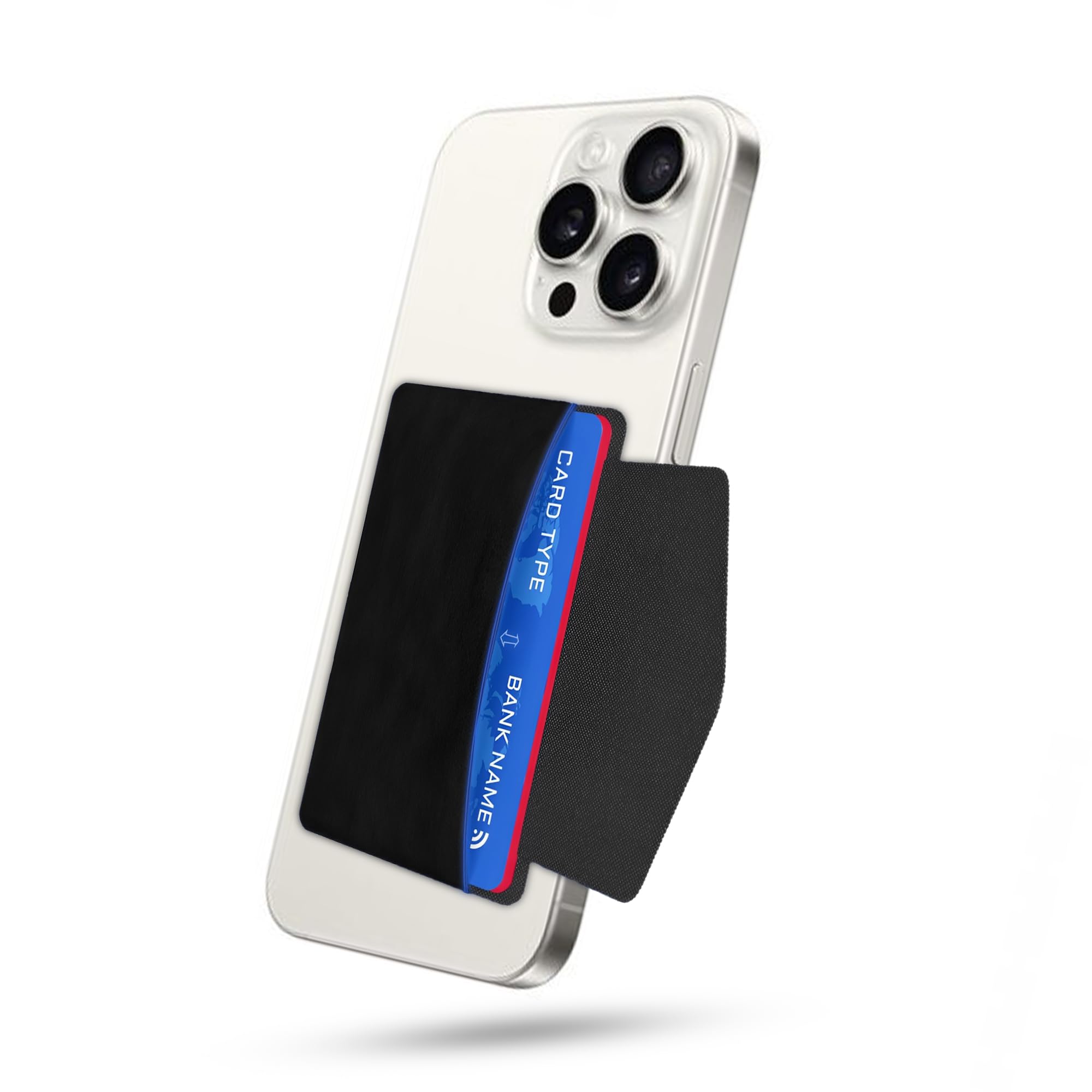 Phone Wallet Card Holder - Stick-on for iPhone & Smartphones, Secure Flap for Credit/ID Cards - Perfect for Travel & Daily Use