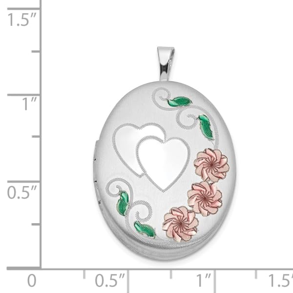 925 Sterling Silver Personalized Photo Locket Necklace - Heart Flower Oval Pendant Charm for Women | Custom Engraved Gift for Mom, Wife, Girlfriend | Valentine's Day, Anniversary, Birthday Jewelry Present