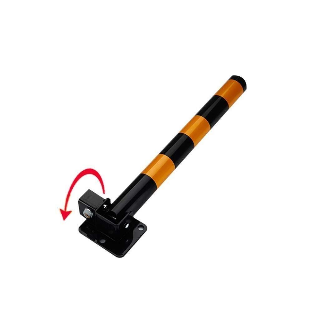 Heavy Duty Collapsible Parking Bollards with Cylindrical Lock - Black & Yellow Safety Barriers for Secure Parking Lanes | Ideal for Driveways, Garages & Commercial Parking Lots