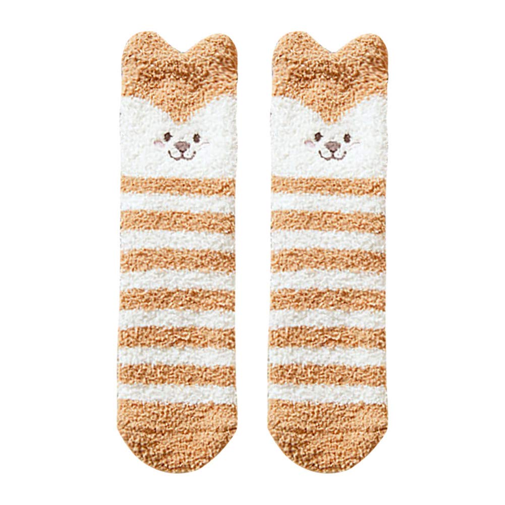 Vedolay Women's Winter Socks - Soft Cozy Bed & Floor Socks with Bee Embroidery for Home, Sleep & Lounge Wear - Fashionable Mid-Calf Stockings for Women & Girls