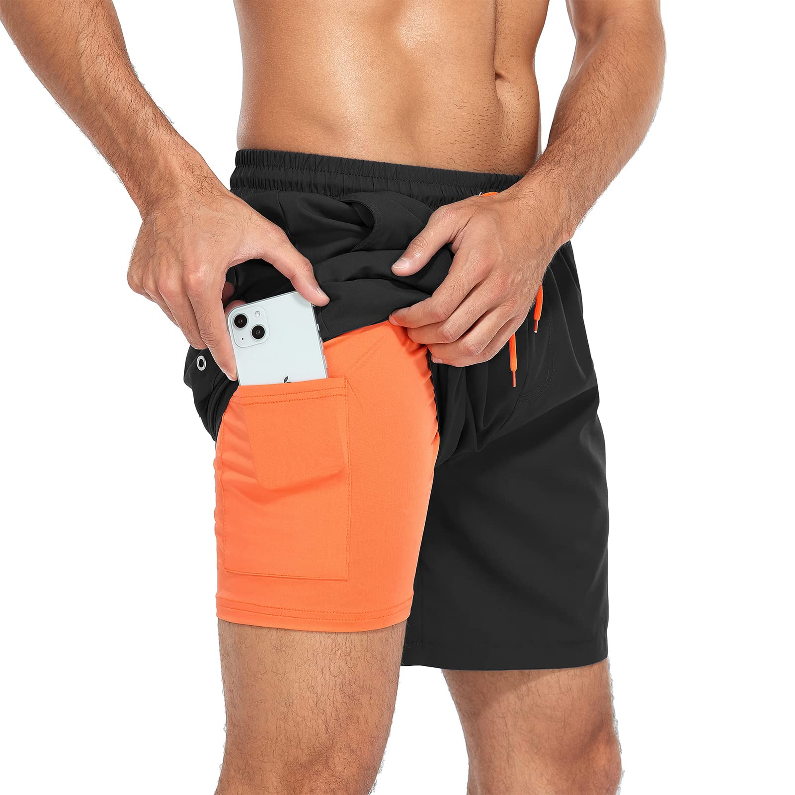 Men's Quick Dry Swim Trunks with Compression Liner & Pockets - Beach & Pool Wear