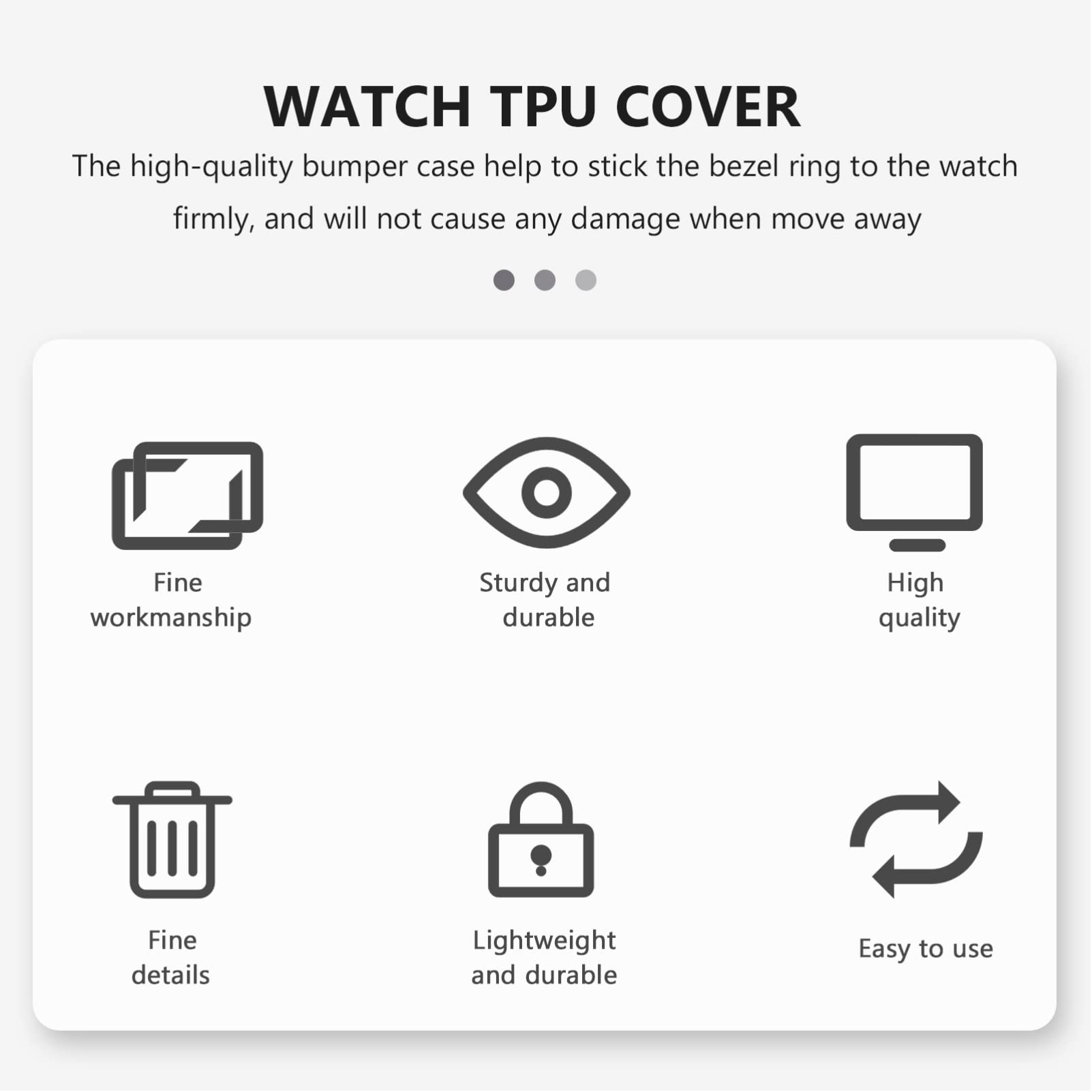 **Durable TPU Watch Bezel Case - Protective Bumper Cover & Frame for Smartwatches - Shockproof & Scratch-Resistant Design for Outdoor, Sports & Daily Use**