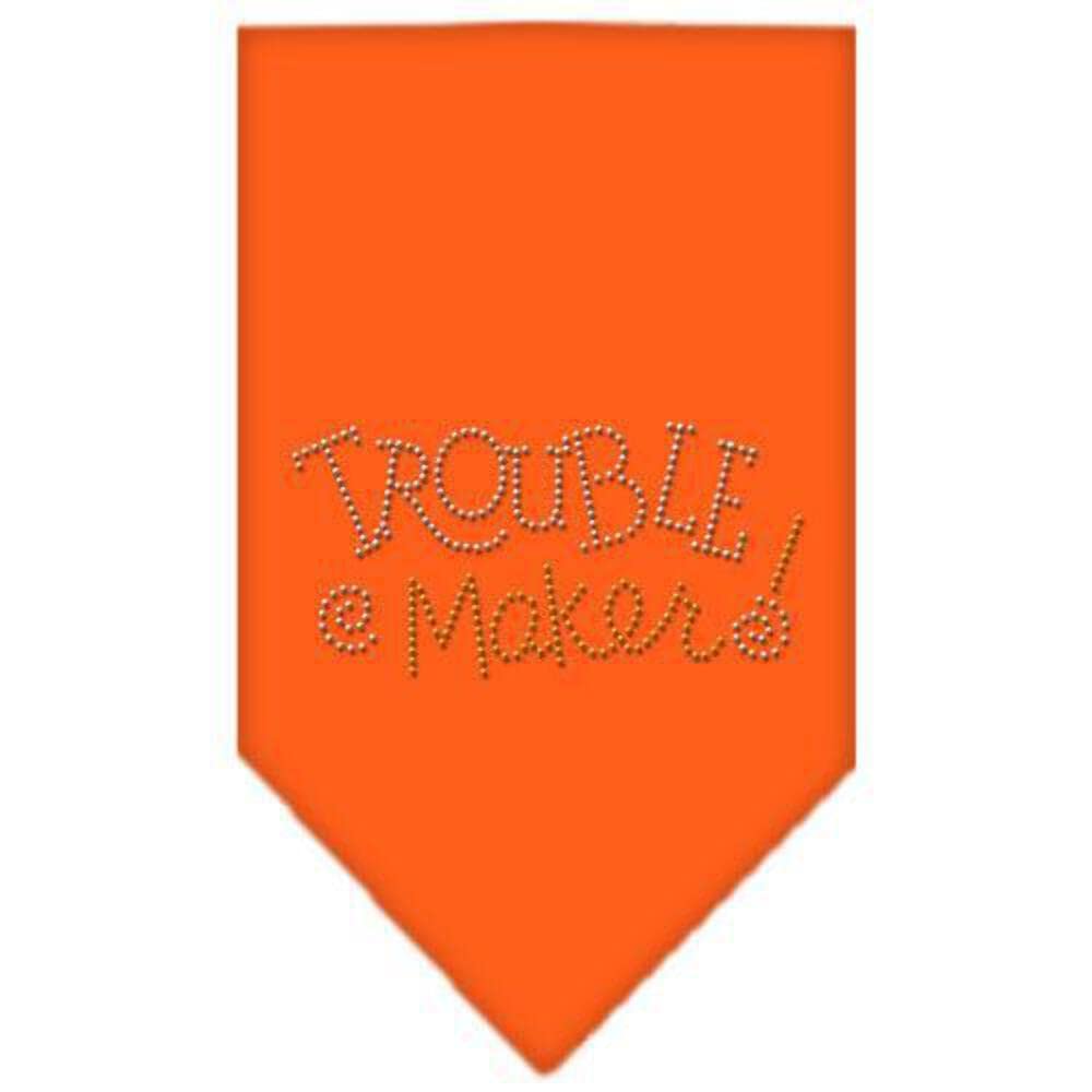 Sparkling Rhinestone Dog Bandana - 'Trouble Maker' Emerald Green Large Pet Bandana for Dogs & Cats | Perfect for Pet Birthdays, Halloween Costumes & Photo Shoots