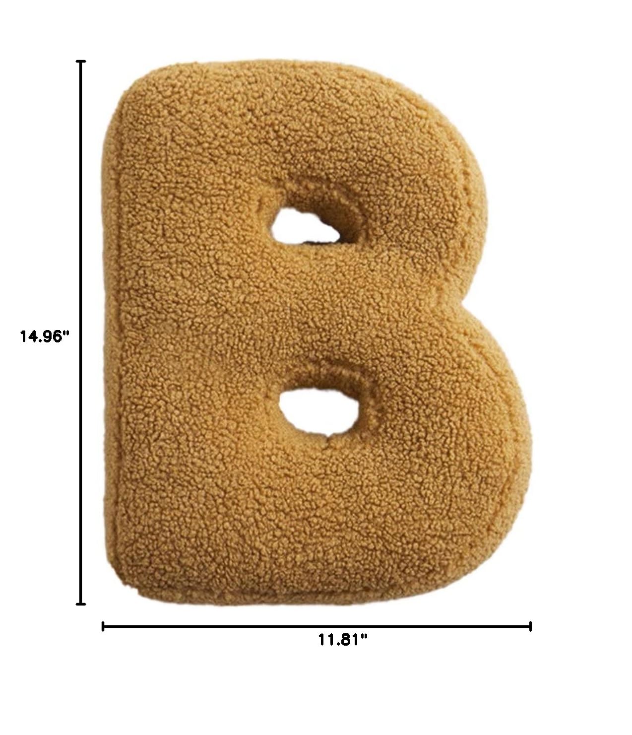 Yellow Letter B Throw Pillow - Soft Lambswool Alphabet Cushion for Kids' Bedroom Decor | Nursery, Dorm & Home Decorative Pillow