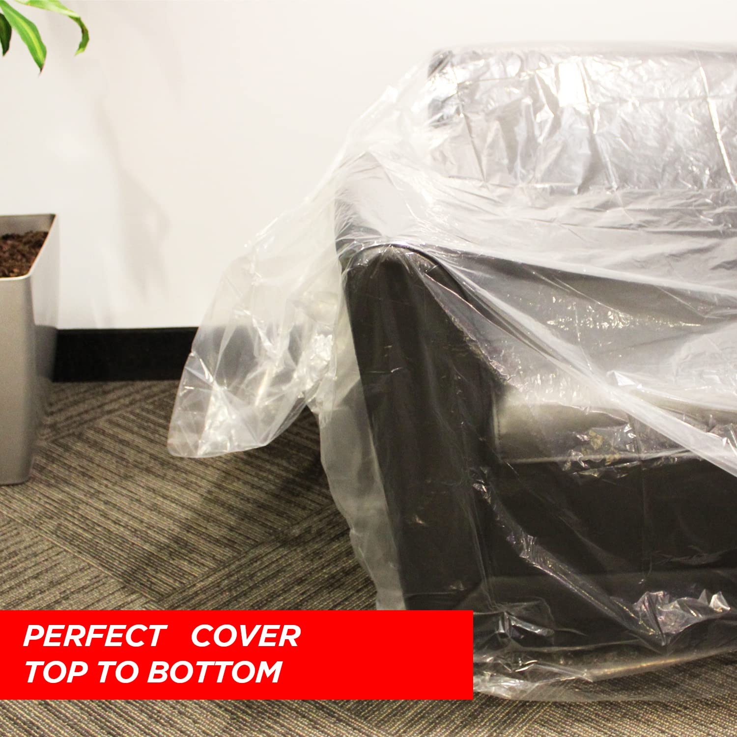 2 Pack Waterproof Plastic Couch Cover for Moving & Storage - 134