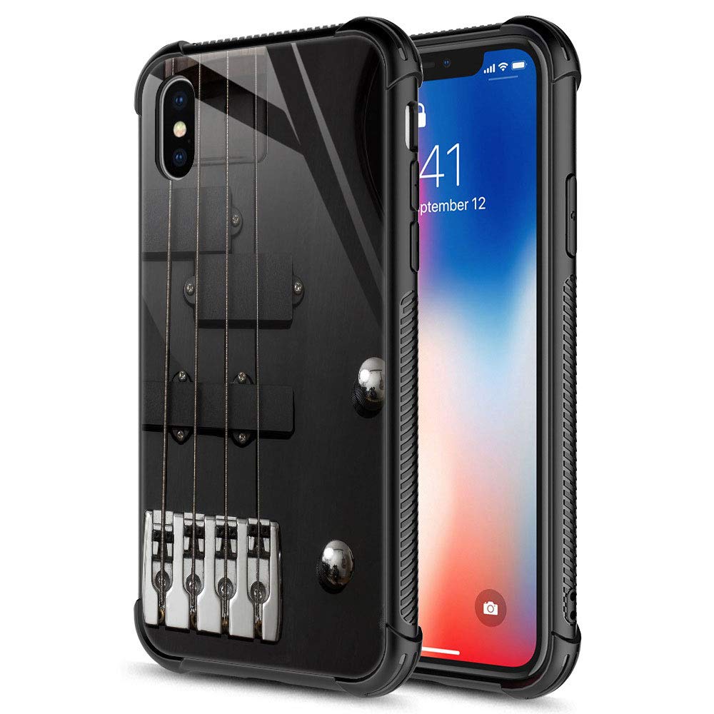 CARLOCA iPhone X/XS Case - Shockproof Anti-Scratch Hard Back Cover with Guitar Bass Strings Graphic Design | Perfect for Musicians & Music Lovers, Daily Protection & Style Enhancement
