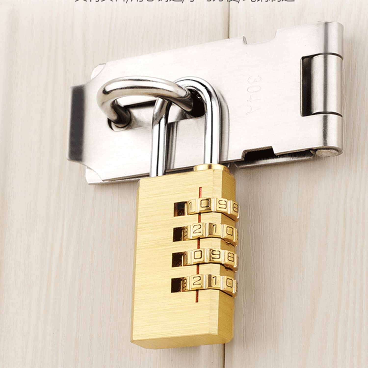 1Pc MroMax Brass 4 Digit Combination Padlock for Toolbox, Lockers, Luggage & Backpack - Secure Your Valuables at Home, School, Travel & Gym