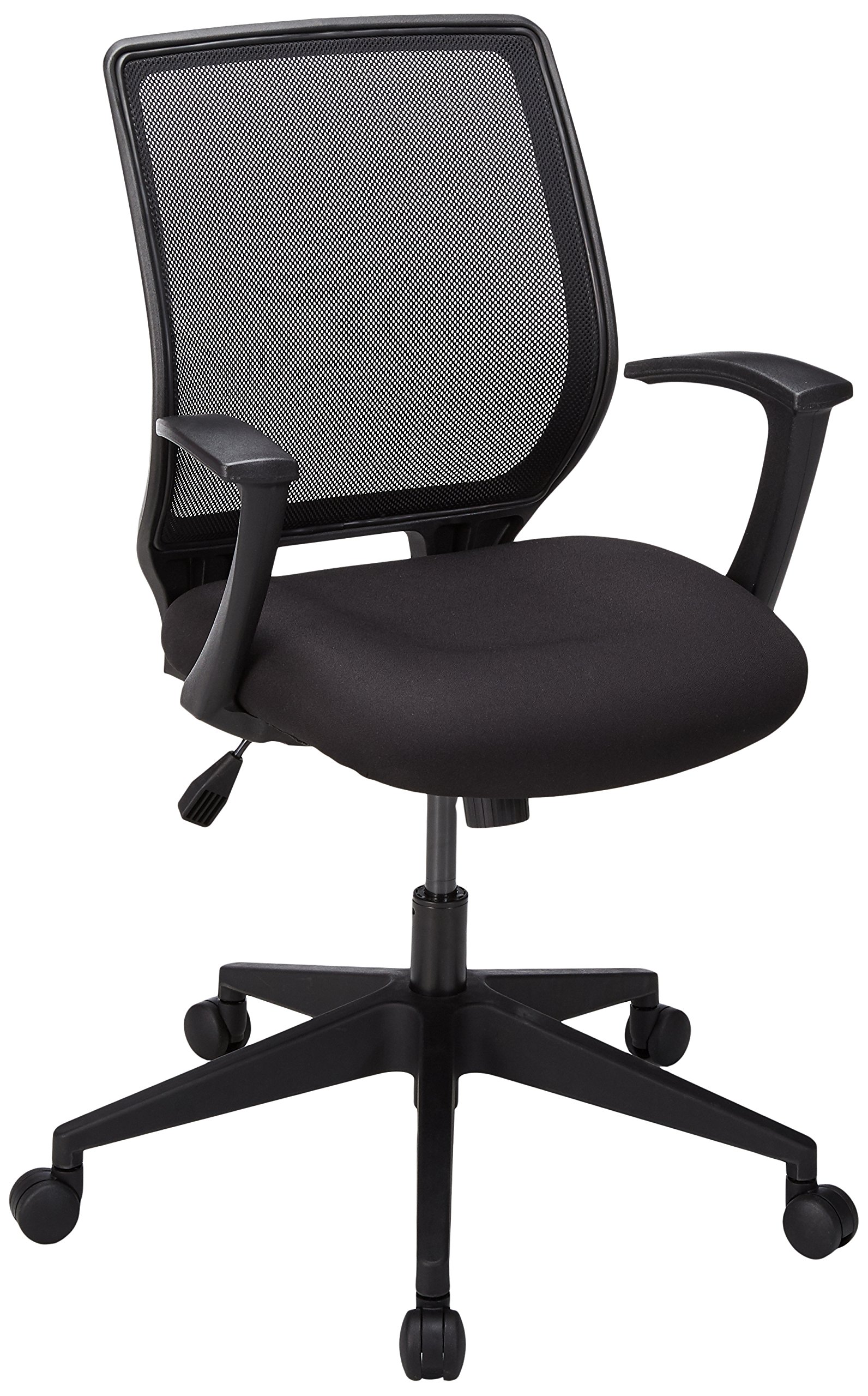 Lorell LLR84868 Executive Mid-Back Office Chair - Ergonomic Mesh Back & Adjustable Height, Black - Perfect for Home Office, Conference Rooms & Workstations