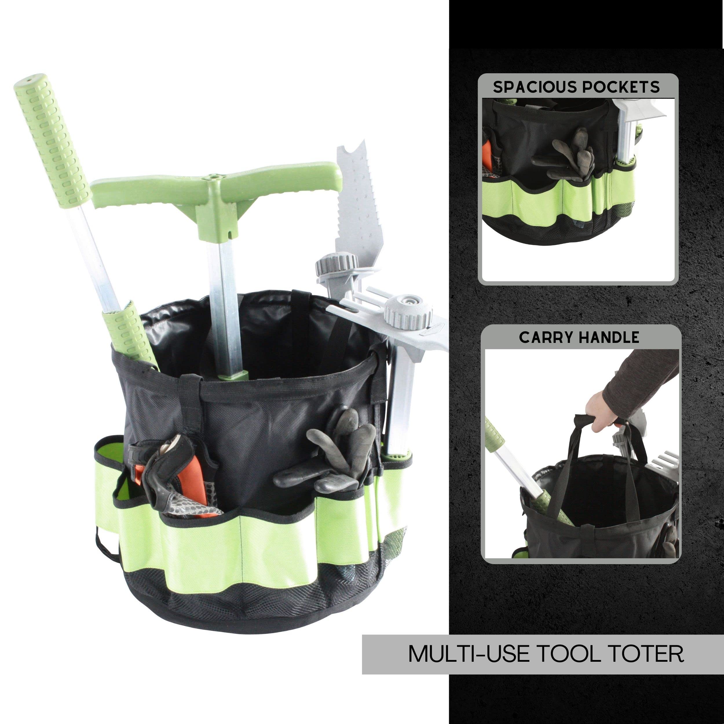Premium Gardening Kneeler with Tush Pad & Tool Tote Bucket - Comfort Seat Kneeling Pad for Home & Garden - USA Made EX155 Model by Vertex - Perfect for Planting, Weeding & Outdoor Chores