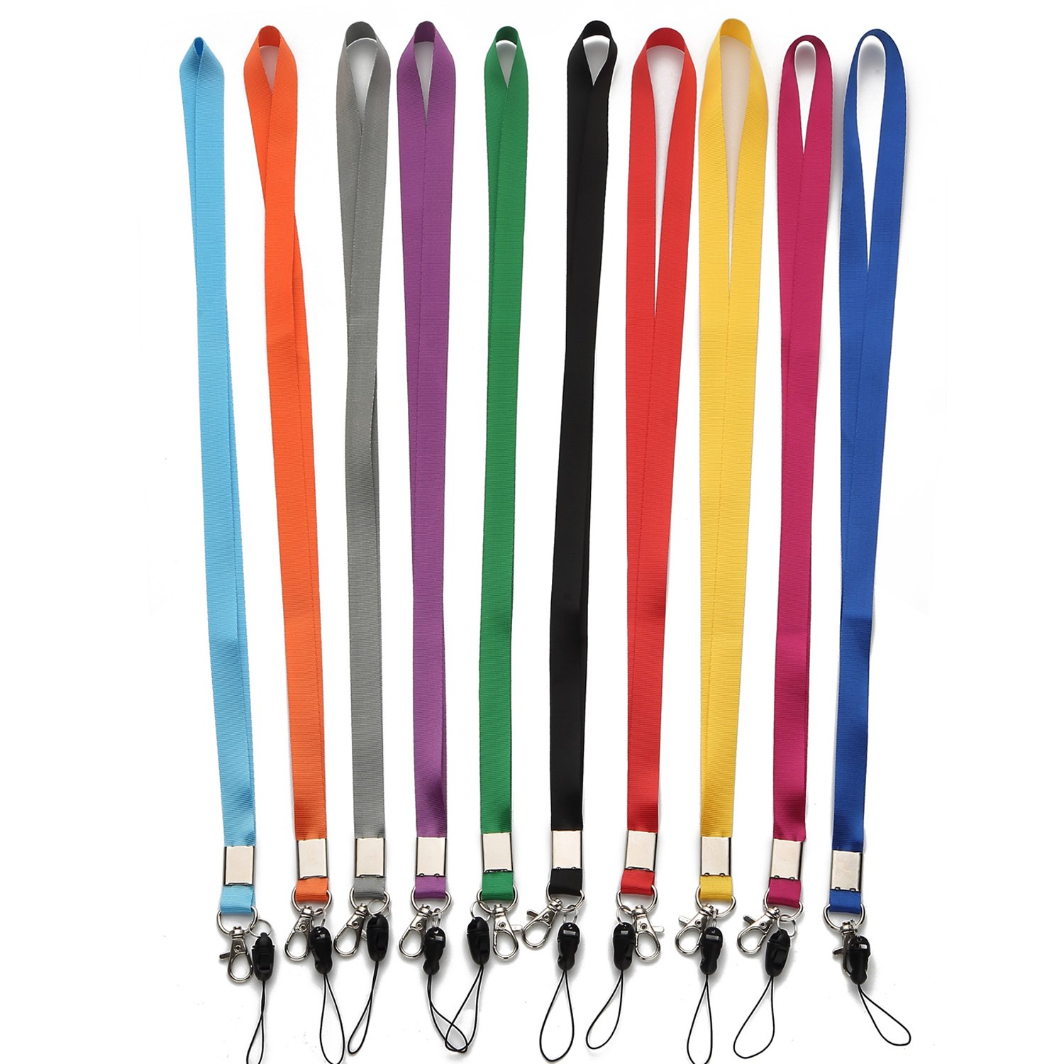YOUOWO 10 Pcs Colorful ID Lanyards for Office, Cruise & Kids - Multi-Purpose Use
