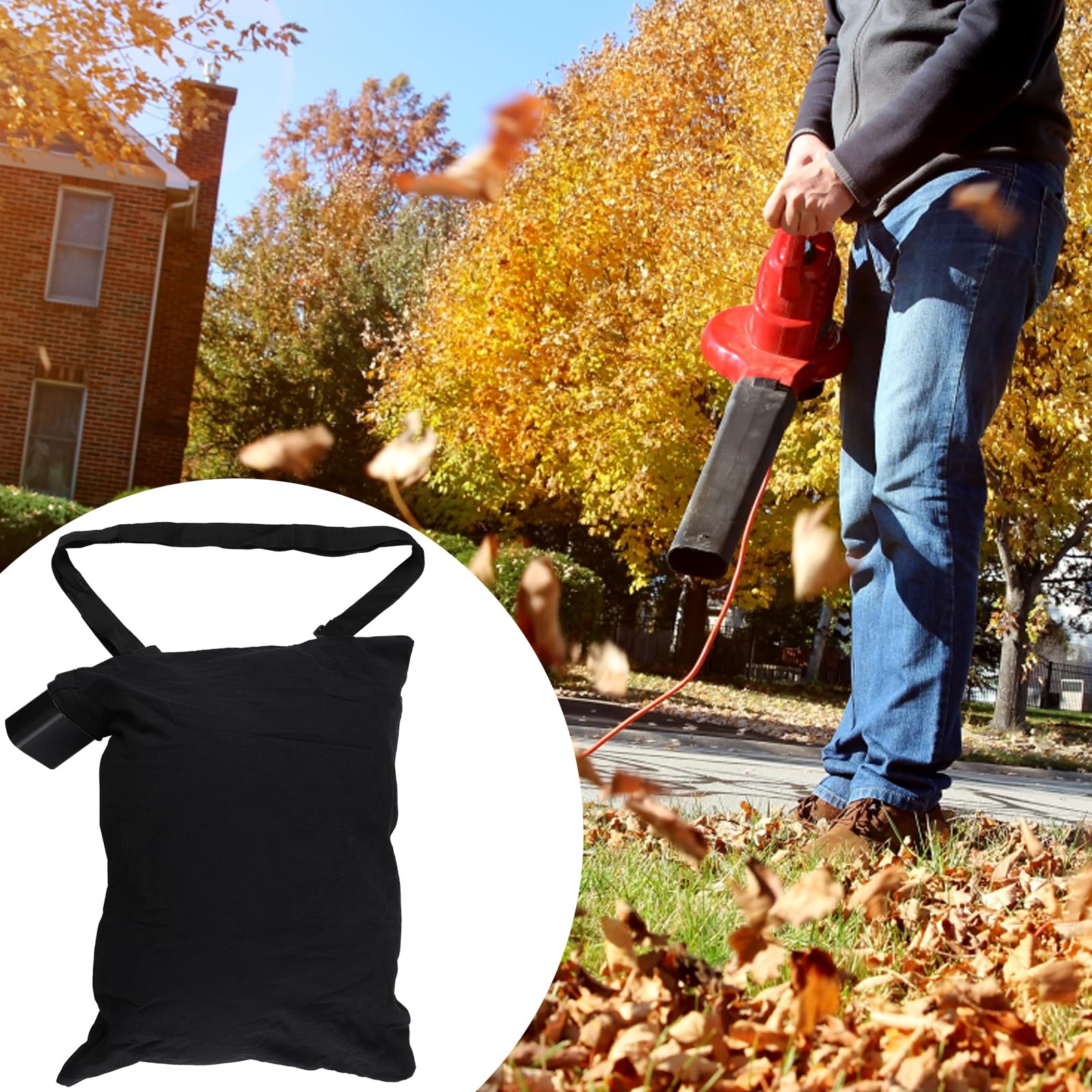 High Capacity Leaf Blower Vacuum Bag - Compatible with Black & Decker BV3100/BV2900 - Durable Shoulder Collection Bag for Yard Waste (Model 5140117-99/5140125-95) - Perfect for Fall Cleanup, Lawn Maintenance & Gardening Accessories