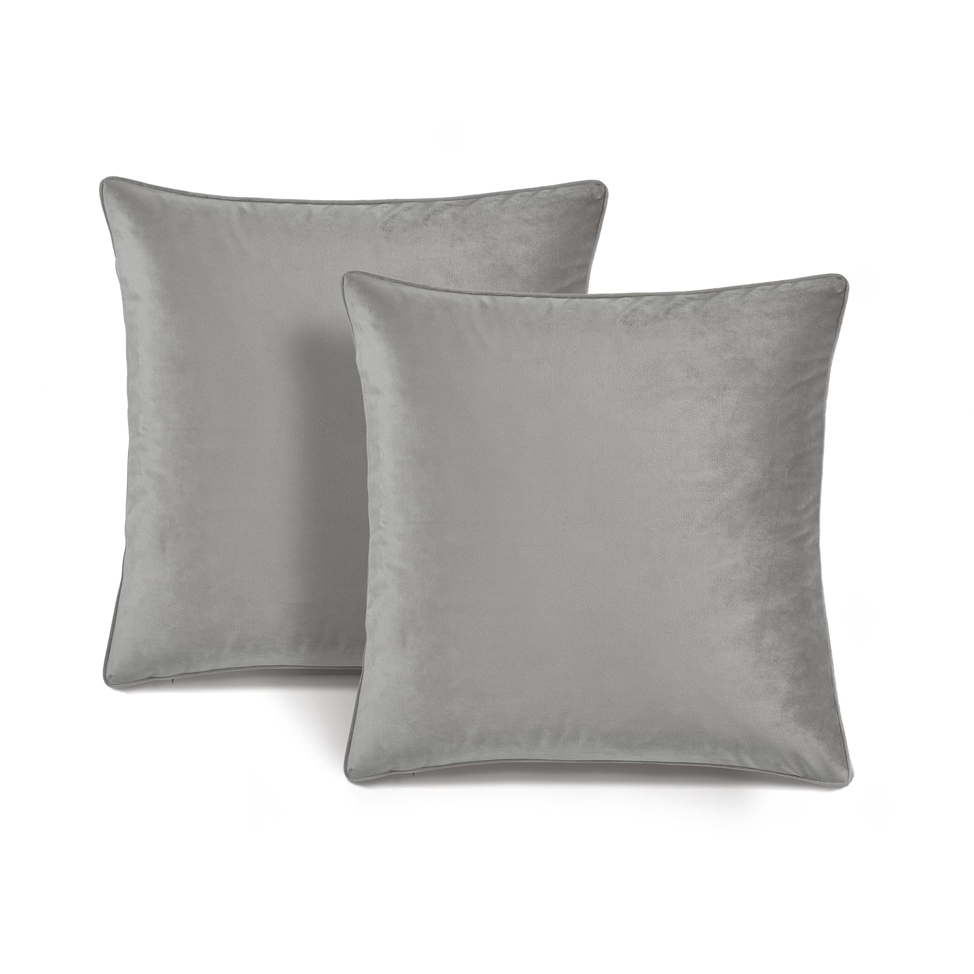 Luxury Velvet Decorative Throw Pillow Covers Set of 2 - 20x20 Inches Square Pillow Cases for Sofa, Bed, Chair - Soft Dark Gray Home Decor Accent Pillows | Perfect for Living Room, Bedroom & Dorm Decor
