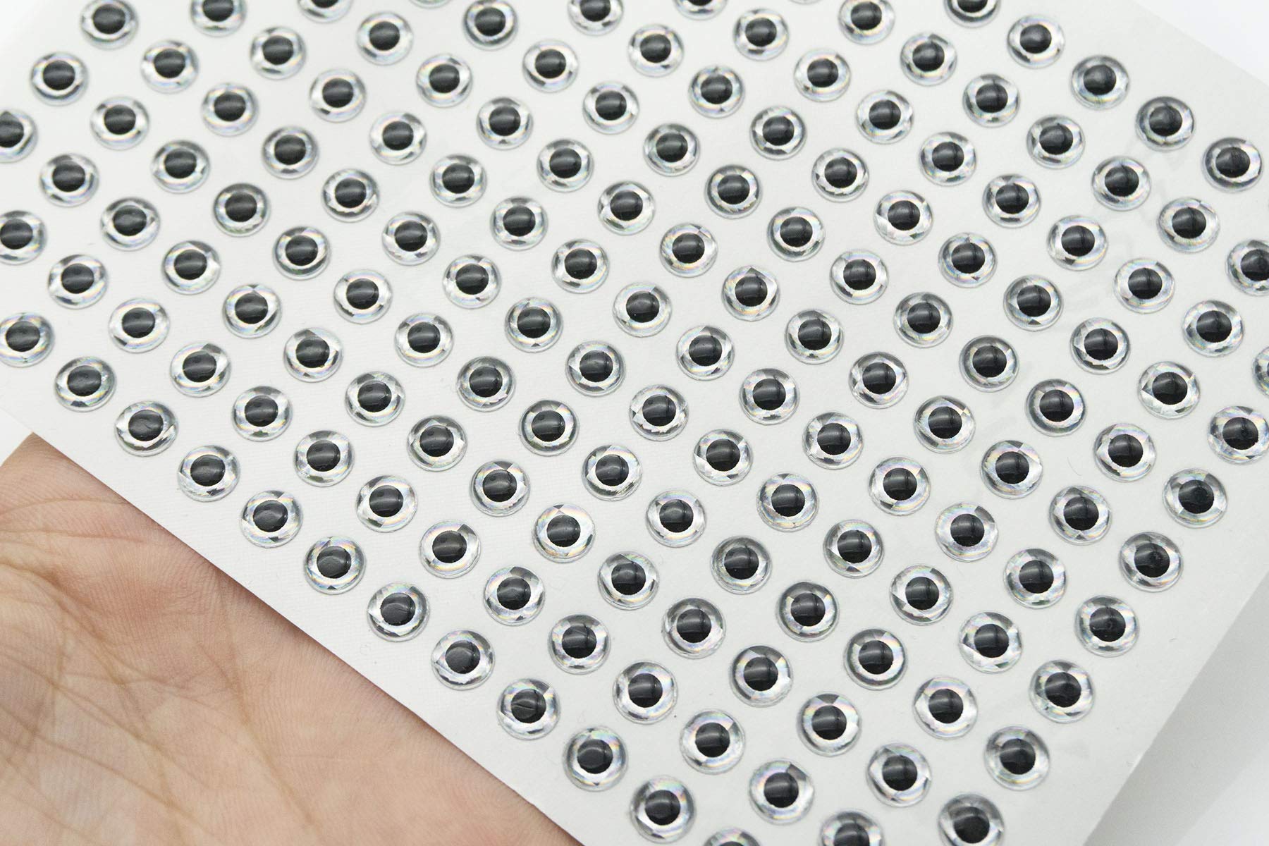 3D Holographic Fishing Lure Eyes - Soft Artificial Fish Eyes for Fly Tying & DIY Bait Making - Realistic Silver Fake Eyes for Lifelike Fishing Lures (Great for Bass, Trout & Saltwater Fishing)