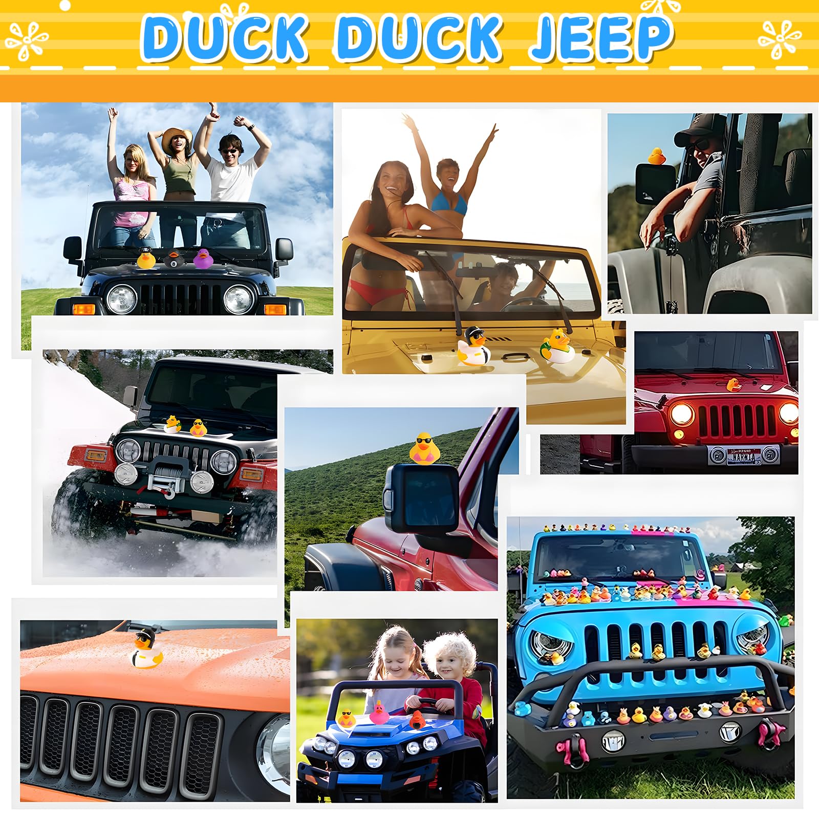300 Pcs Multicolor Rubber Duck Toys - Jeep Ducks for Ducking, Mini Bath & Pool Toys for Toddlers & Kids, Fun Birthday Party Gifts - Perfect for Bathtime, Pool Parties, Baby Showers & Duck-Themed Events