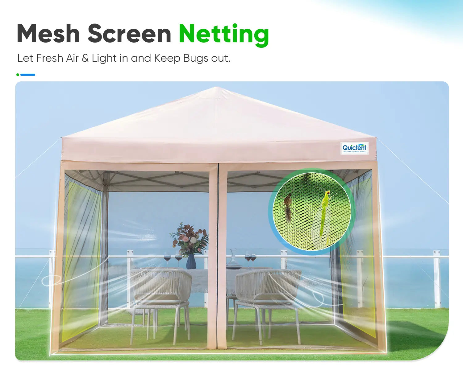 10' x 10' Pop Up Canopy Tent with Removable Sidewalls & Netting - Perfect for Outdoor Events, Camping, Beach Parties, and Backyard Gatherings