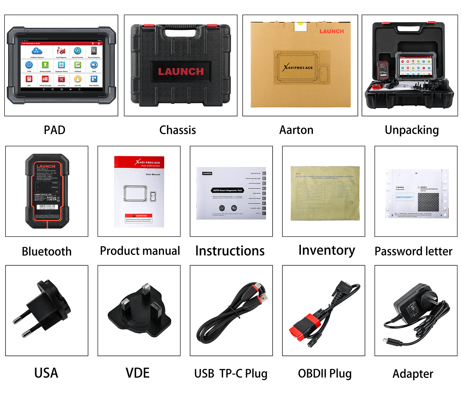 LAUNCH X431 PRO3 ACE CAN FD Auto Diagnostic Scanner - OBD2 Code Reader for Cars & 24V Trucks | All System Scan, 38+ Reset Functions | Perfect for Mechanics & DIY Car Repairs