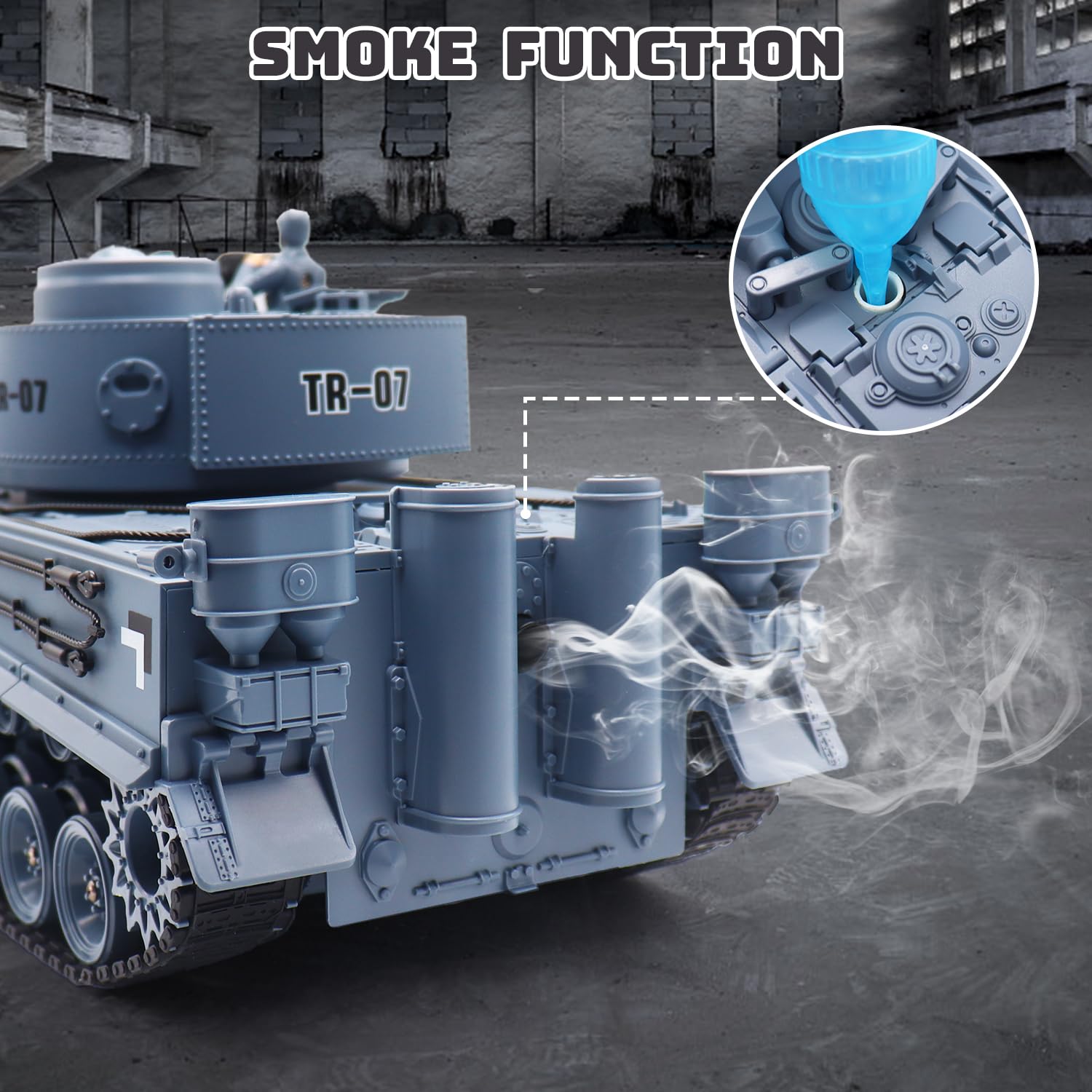 1/18 Scale German Tiger RC Tank - Remote Control Military Toy with BB Shooting, 23 Channels, Lights, Sound & Smoke | Realistic Battle Simulation for Kids & Adults | Perfect for War Games, Collecting & Outdoor Play