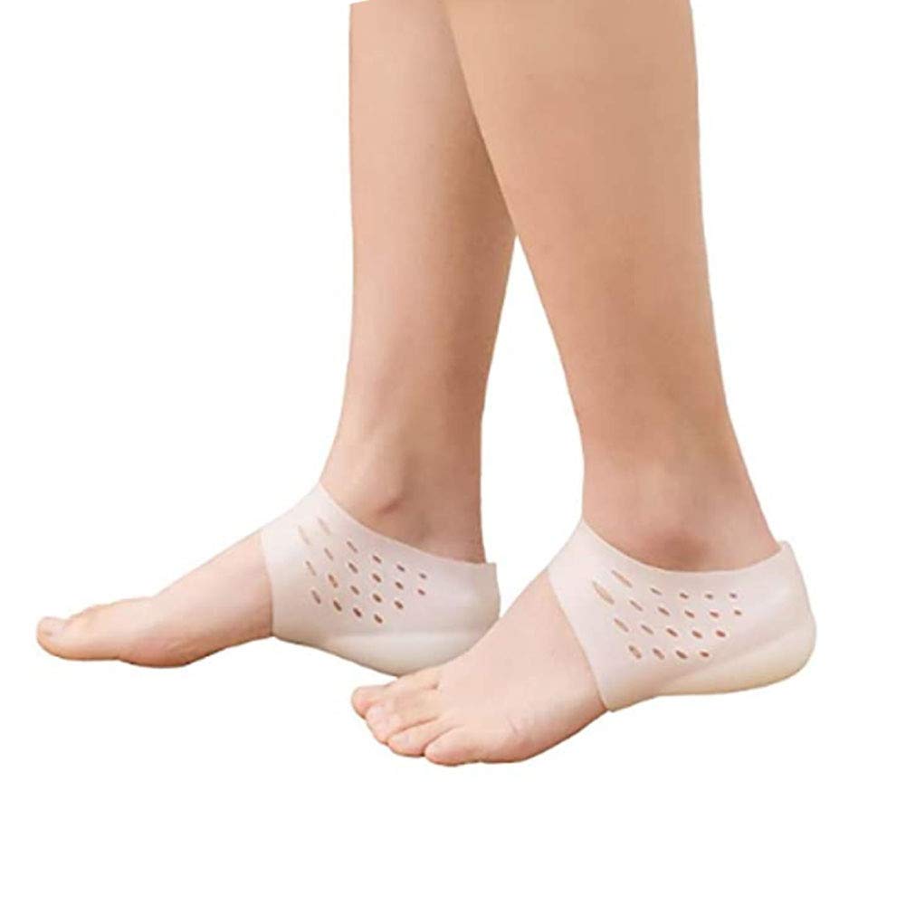 Discreet Height Increasing Insoles for Men & Women - 5cm Invisible Silicone Heel Lift Pads, Comfortable Footbed Enhancers for Shoes - Perfect for Work, Dating & Everyday Wear (White)