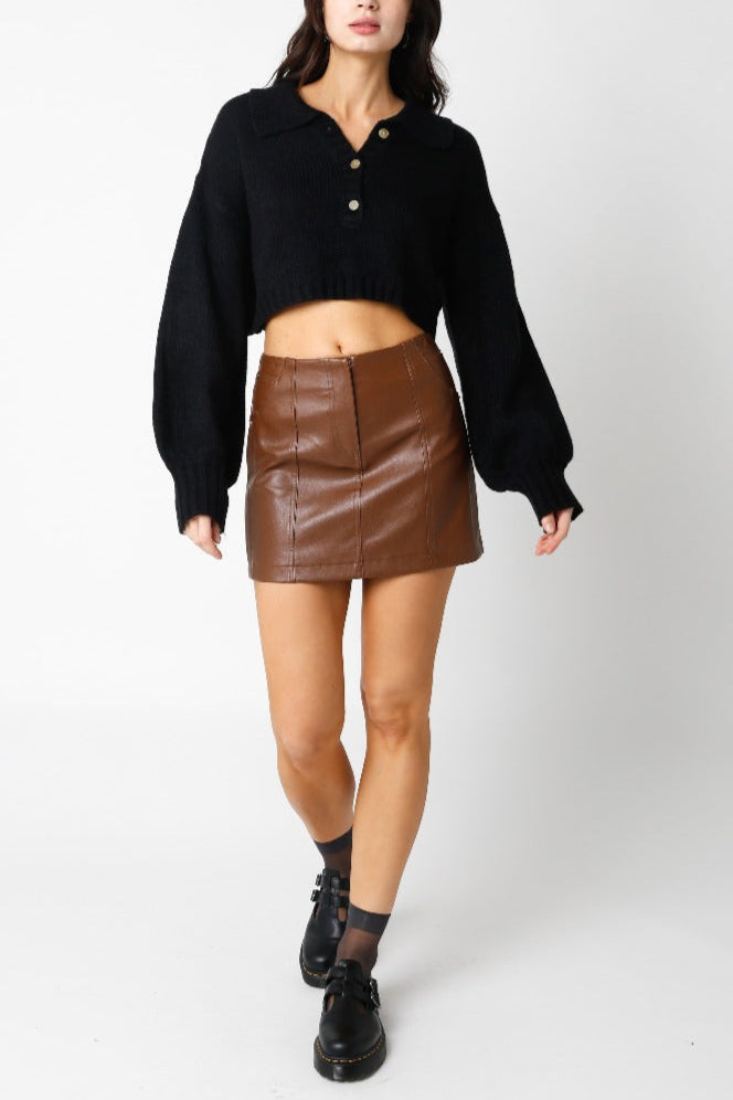 Sadie Henley Sweater for Women - Soft Black Knit Pullover | Cozy Fall & Winter Fashion for Casual Outings and Office Wear