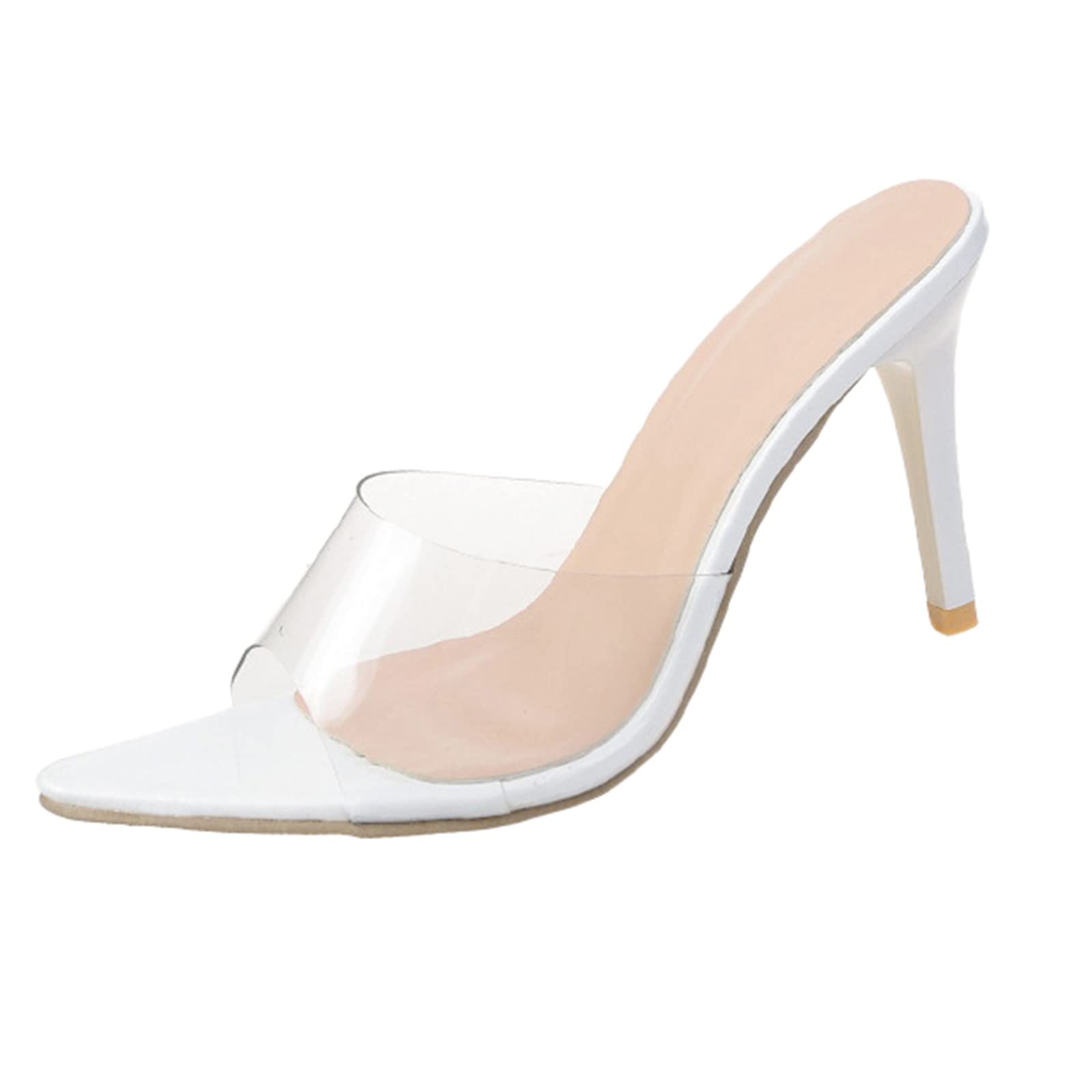 Stylish Women's Pointed Toe High Heel Sandals - Transparent Strappy Summer Heels for Women - Perfect for Weddings, Parties & Casual Outings