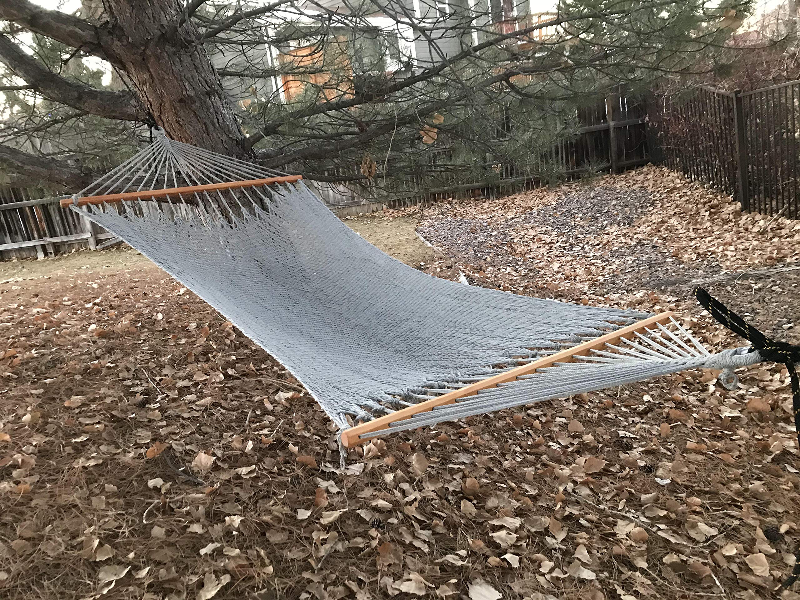 Premium Double Hammock with Spreader Bars - Heavy Duty 450lbs Capacity for Indoor & Outdoor Use - Perfect for Backyard, Camping, Beach, and Patio Relaxation (Model HMK-2211-240)