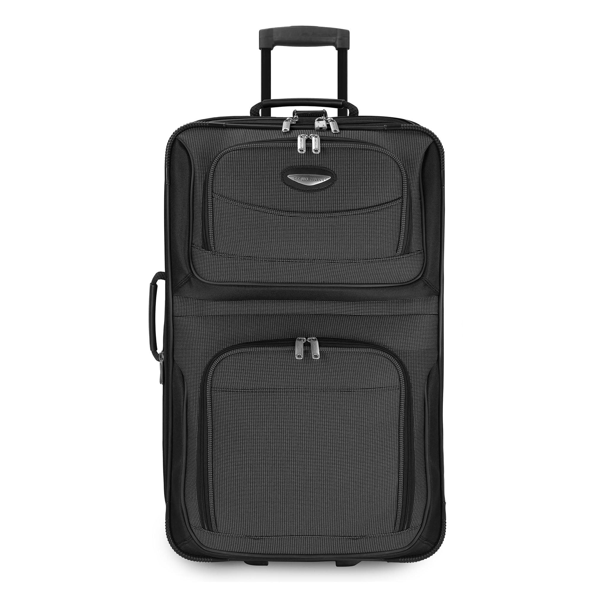Travel Select Amsterdam Expandable Rolling Upright Luggage Set - 8-Piece Gray Suitcase for Air Travel & Business Trips | Durable Spinner Wheels & TSA Lock