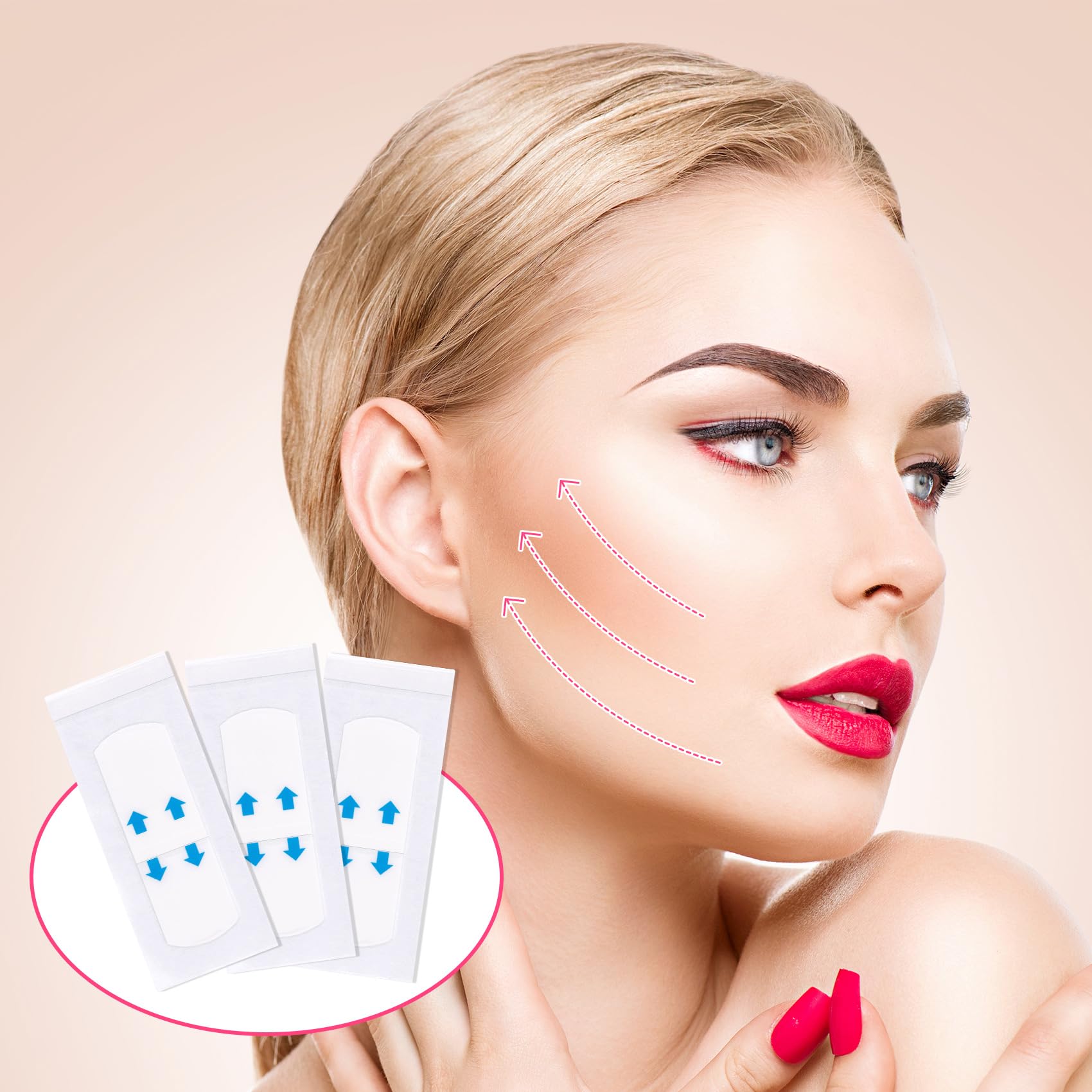 ANCIRS 40 Pcs Invisible Face Lift Tape - Instant Neck & Facelift Tape for Sagging Skin, Double Chin & Eye Wrinkles | Reusable Adhesive Tape for Instant Tightening, Special Occasions & Daily Beauty Routine