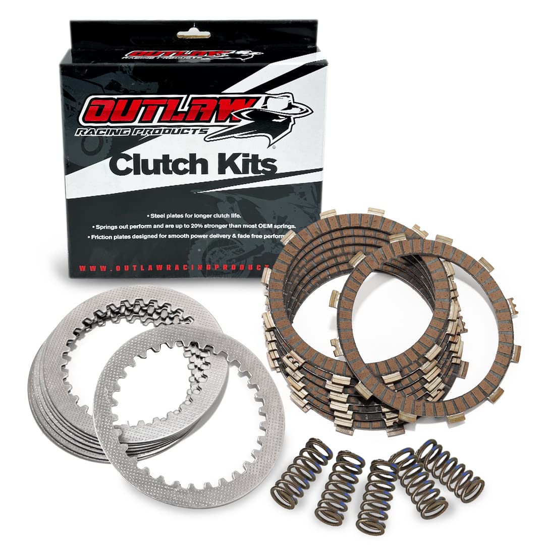 Outlaw Racing ORC261 Complete Clutch Kit with Steel & Fiber Plates - Compatible with Honda CRF250R (2011-2021) & CRF250RX (2018-2021) - High Performance Replacement for Off-Road & Motocross Racing