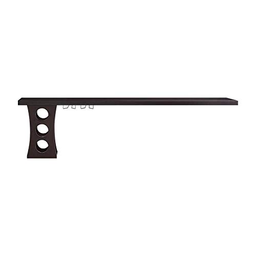 Furniture of America Phoyt Wood Floating Bar Table with Wine Rack in Cappuccino - Perfect for Kitchen Island, Home Bar, and Small Space Dining