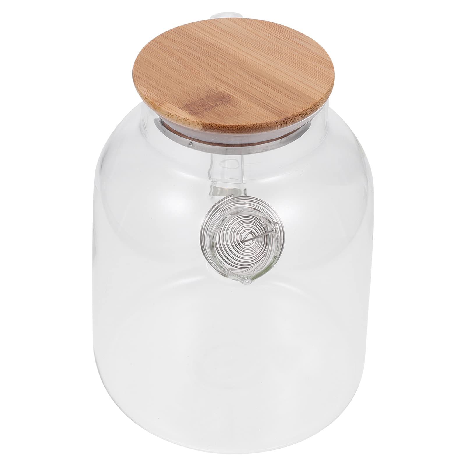 Cabilock 1600ml Clear Glass Teapot with Wooden Lid & Spout - Large Water Pitcher for Iced Tea, Lemonade & Beverages | Perfect for Home, Office & Outdoor Use