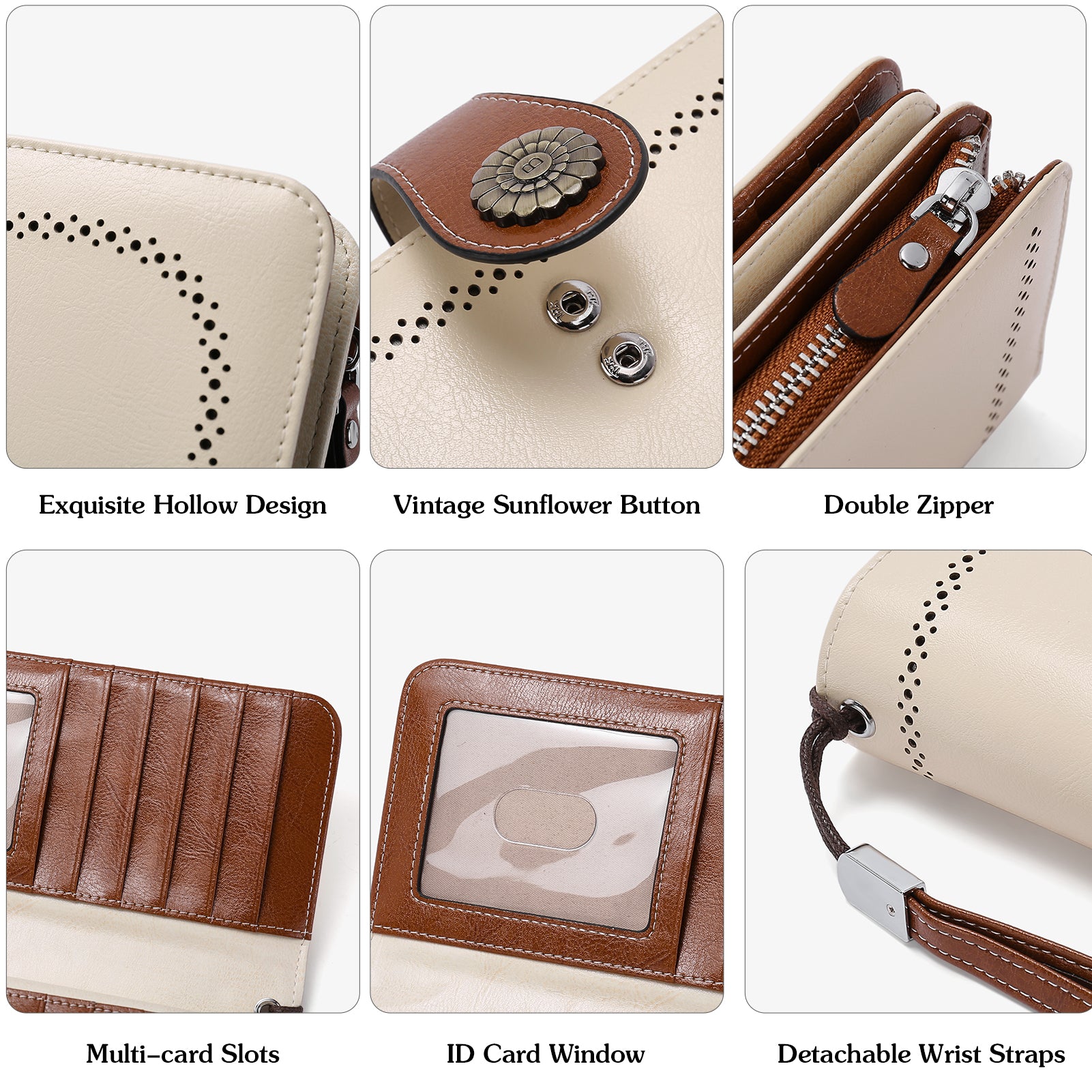 Lomy Big Wallet for Women with Wristlet - Large Capacity RFID Blocking Leather Wallet for Travel, Shopping & Everyday Use