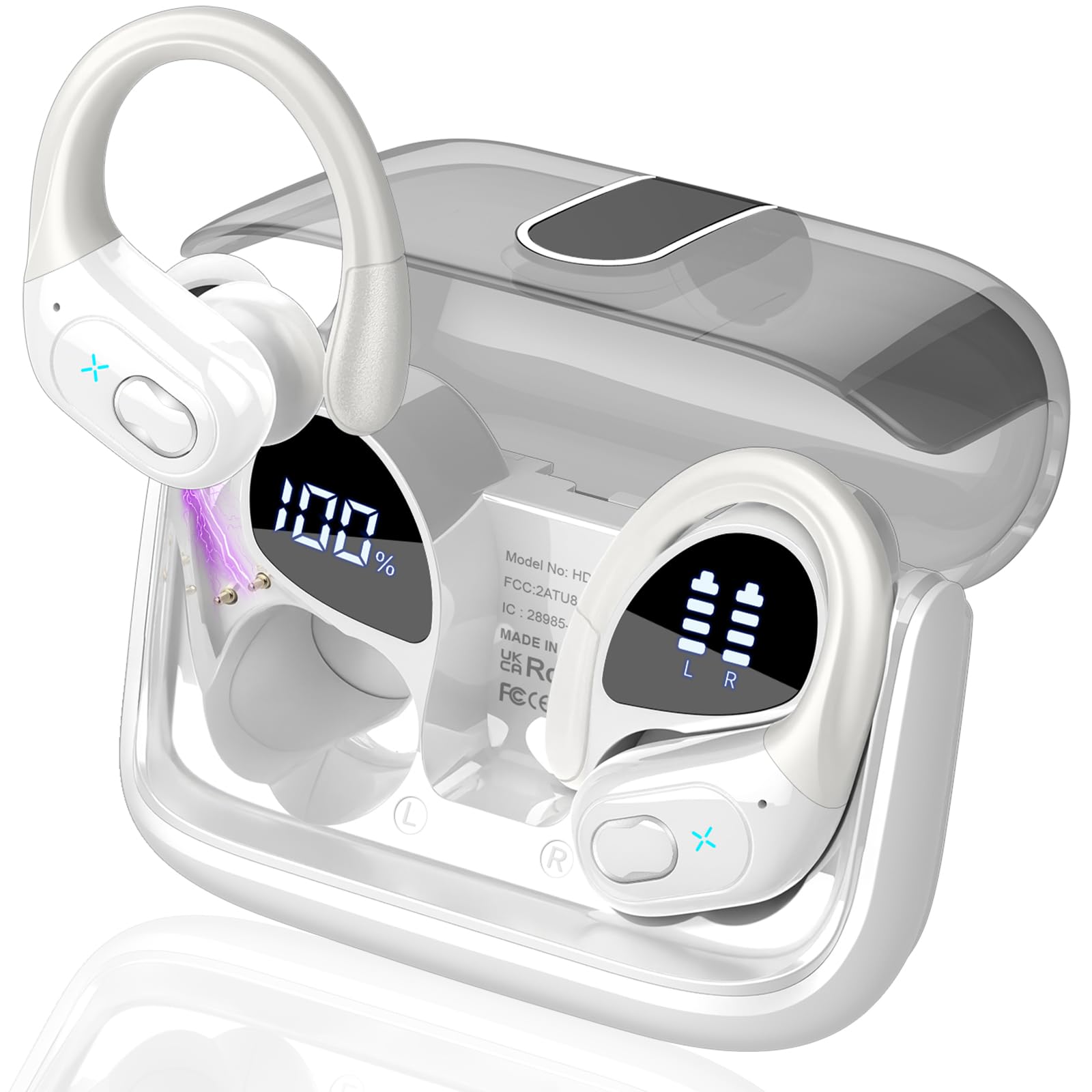 Wireless Earbuds 75hrs Bluetooth 5.4, ENC Noise Cancelling, IPX7 Waterproof - for Sports & Workouts