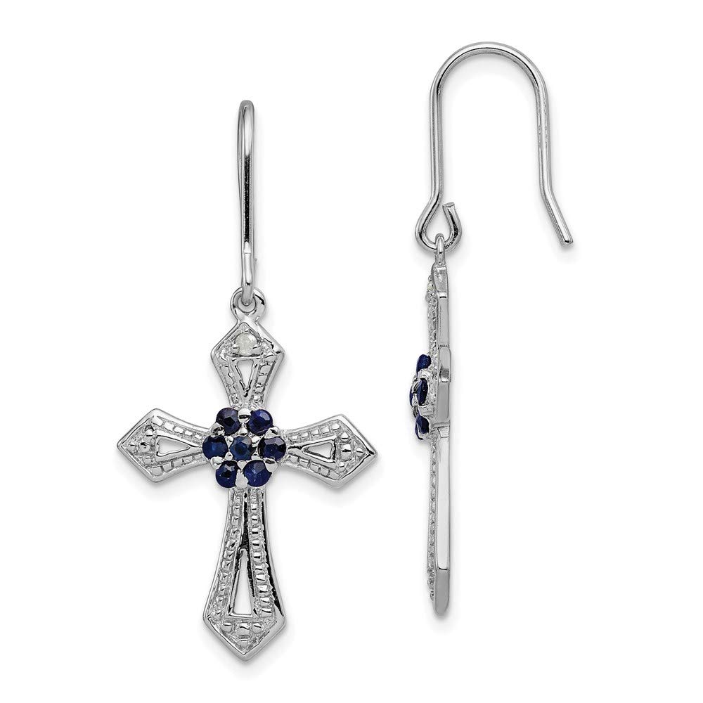 925 Sterling Silver Diamond Accent Cross Earrings for Women - Elegant Fine Jewelry Gift for Her - Perfect for Church, Weddings, and Special Occasions