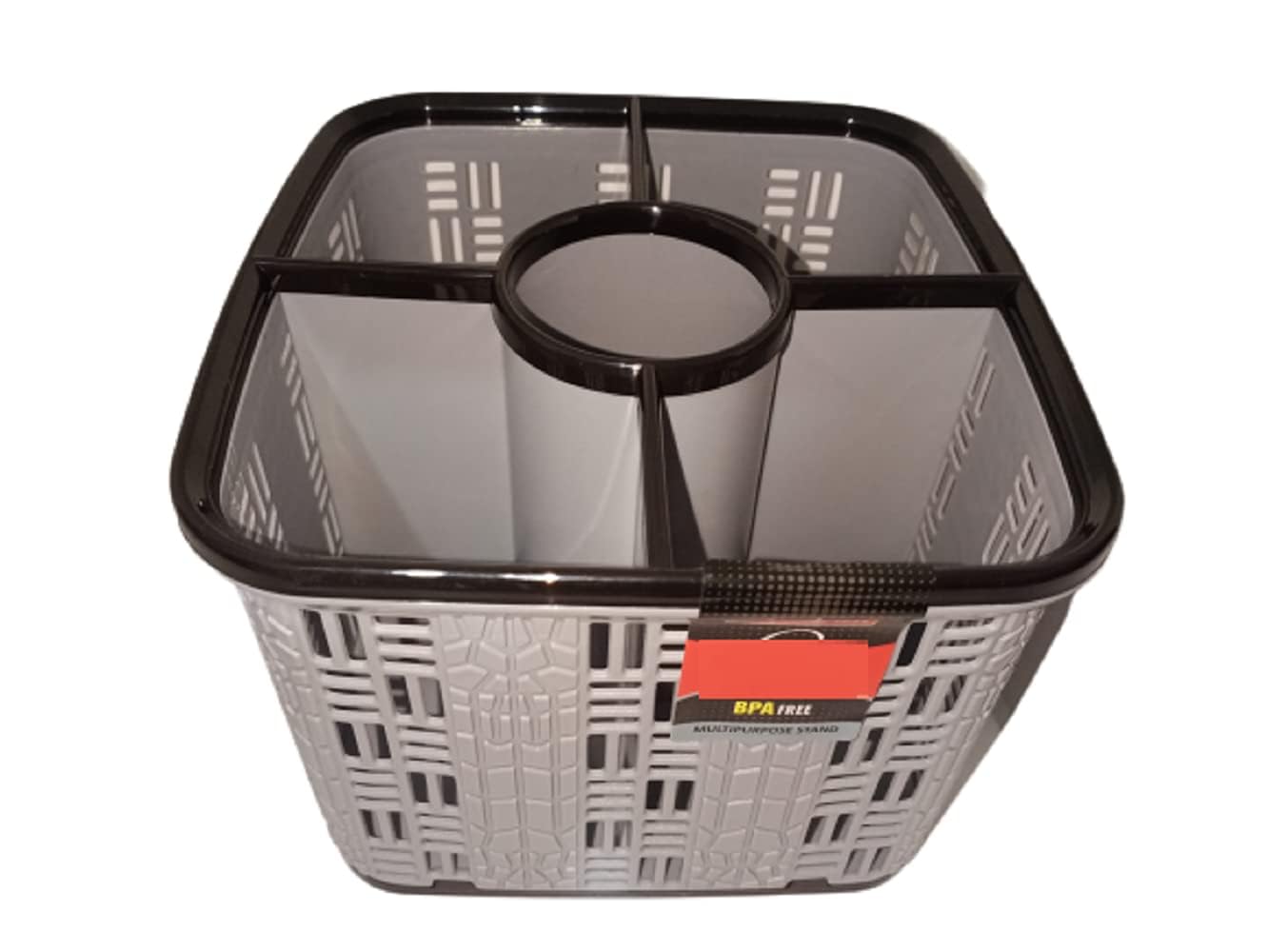 FASHRAMP Multipurpose Plastic Cutlery Holder - Kitchen Utensil Organizer Rack for Knives, Forks & Spoons - Countertop Tableware Storage Box (1-Piece Set) - Perfect for Kitchen Counter Organization & Dining Table Storage