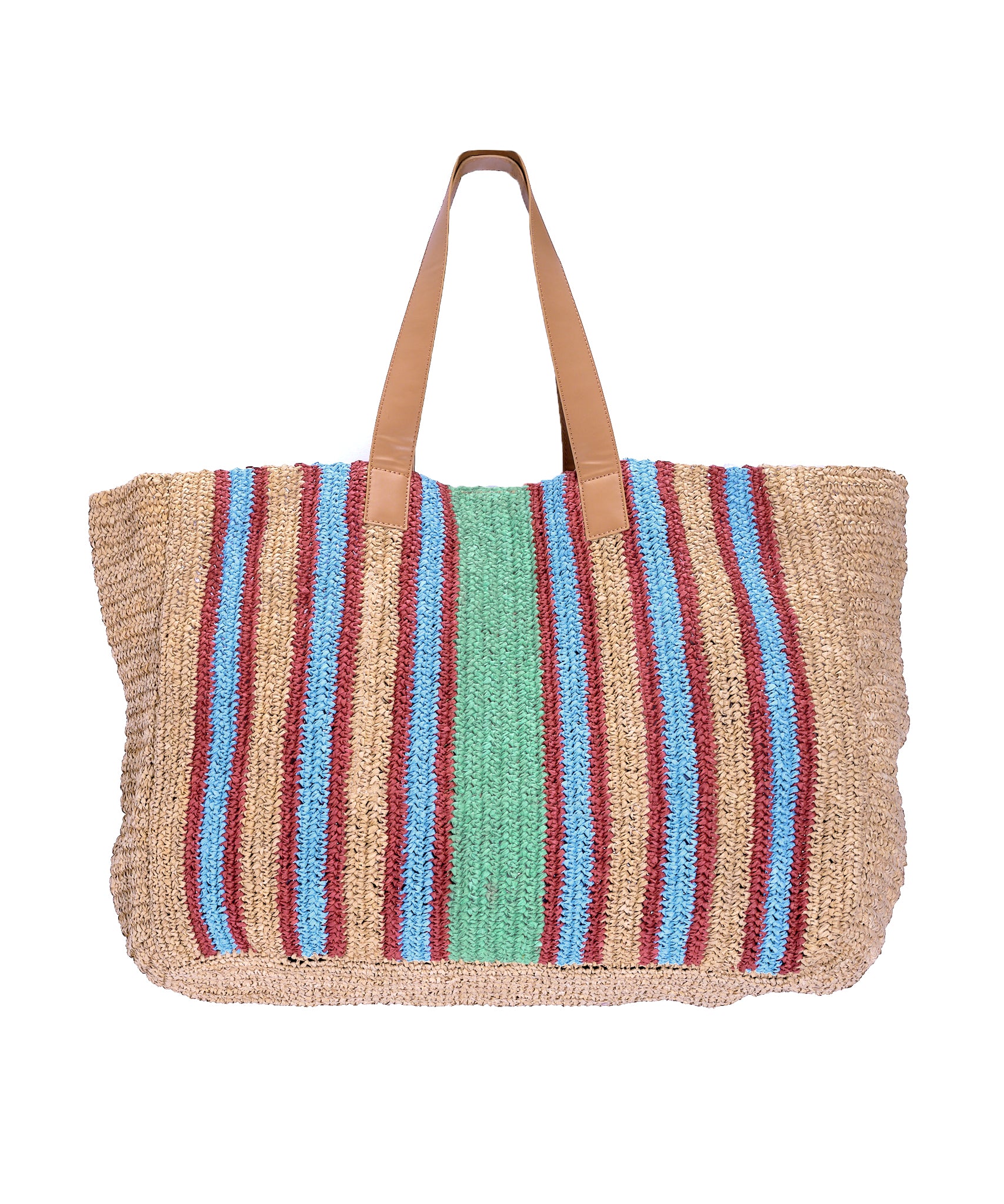 Adirondack Stripe Crochet Tote Bag - Stylish Handmade Beach Bag for Women, Perfect for Shopping, Travel & Summer Outings