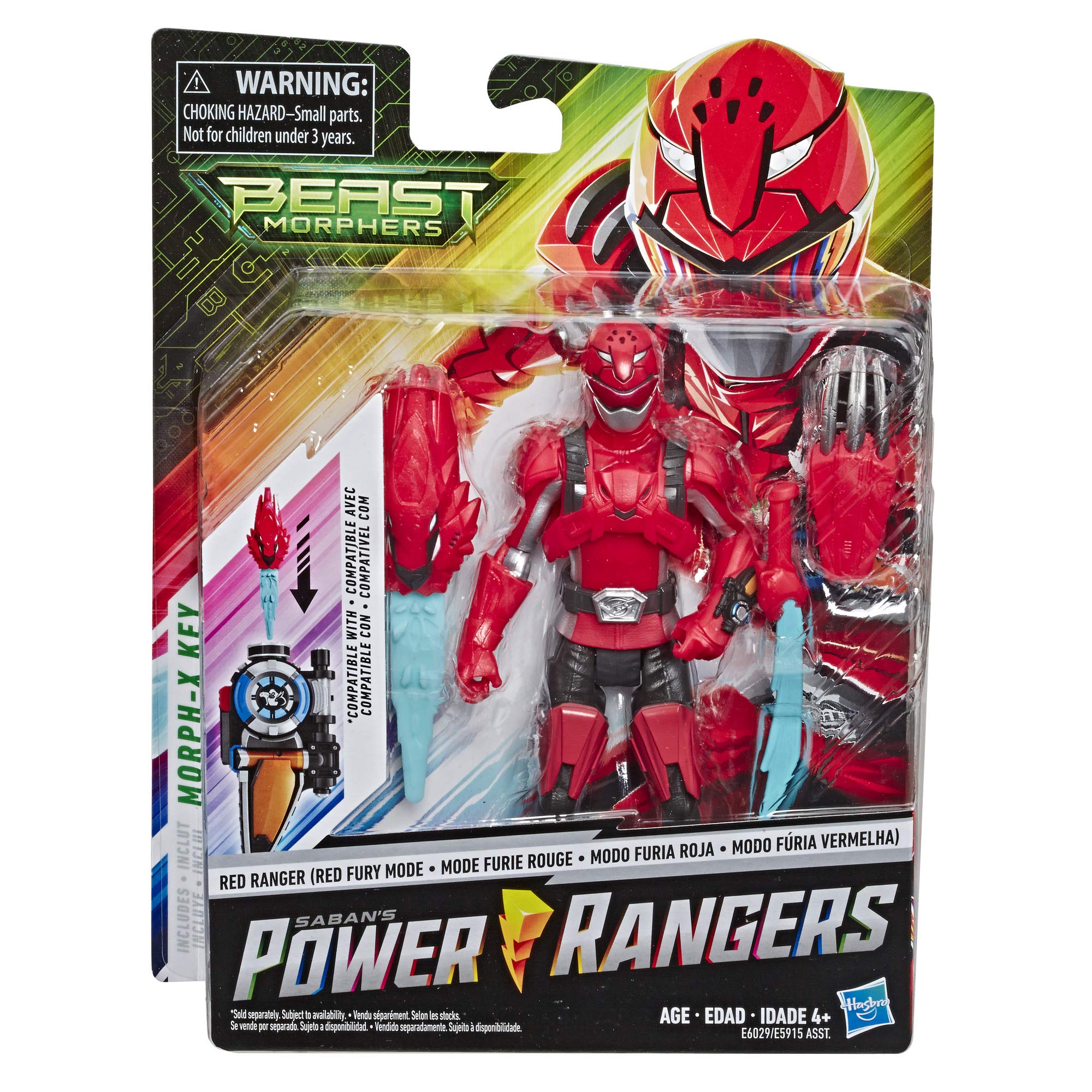Hasbro Power Rangers Beast Morphers Red Ranger (Red Fury Mode) Action Figure - Collectible Toy for Kids & Fans | Role Play, Display & Gift Idea