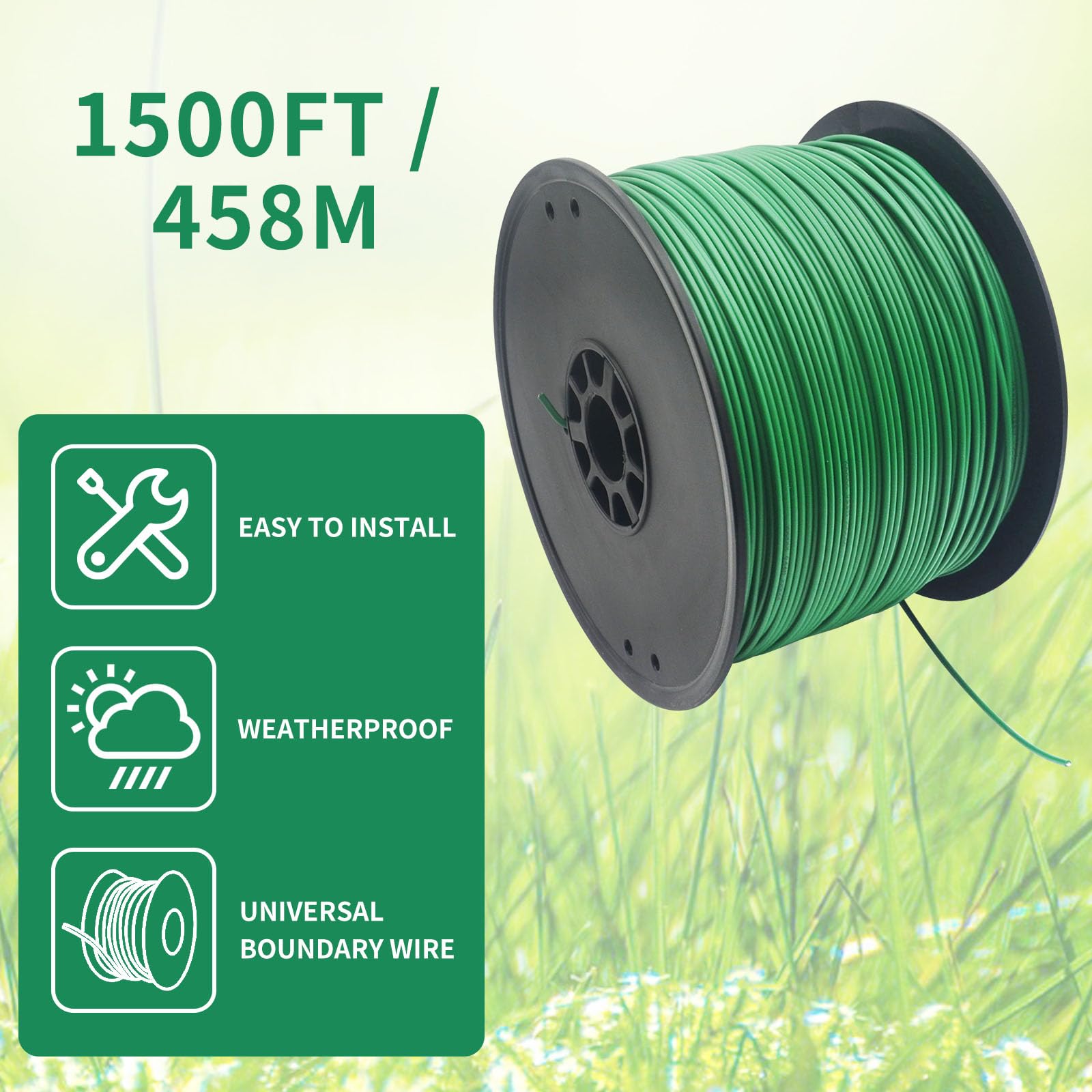1500FT Robotic Lawn Mower Boundary Wire Kit with 200 Plastic Stakes - Universal Automatic Perimeter Wire for Robotic Mowers - Perfect for Backyard, Garden, and Large Lawn Areas