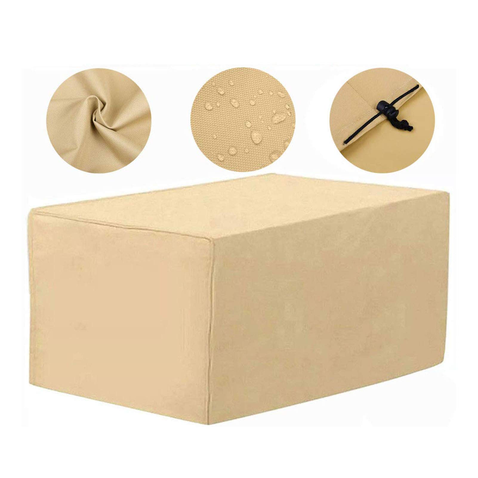 102x102x32in Waterproof Breathable 420D Oxford Garden Furniture Cover for Square Table, Outdoor Sofa & Patio Sets - All-Weather Protection for Backyard, Deck & Poolside Use