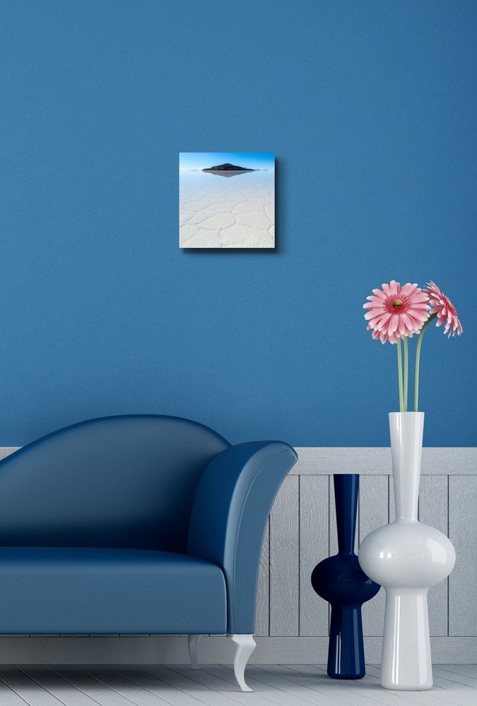 Stunning Salt Lake Bolivia Canvas Print - Modern Wall Art Decor for Living Room, Bedroom & Office - 12x12 Inch Ready to Hang Gallery Wrapped Giclee Painting - Perfect for Home, Office & Gifts