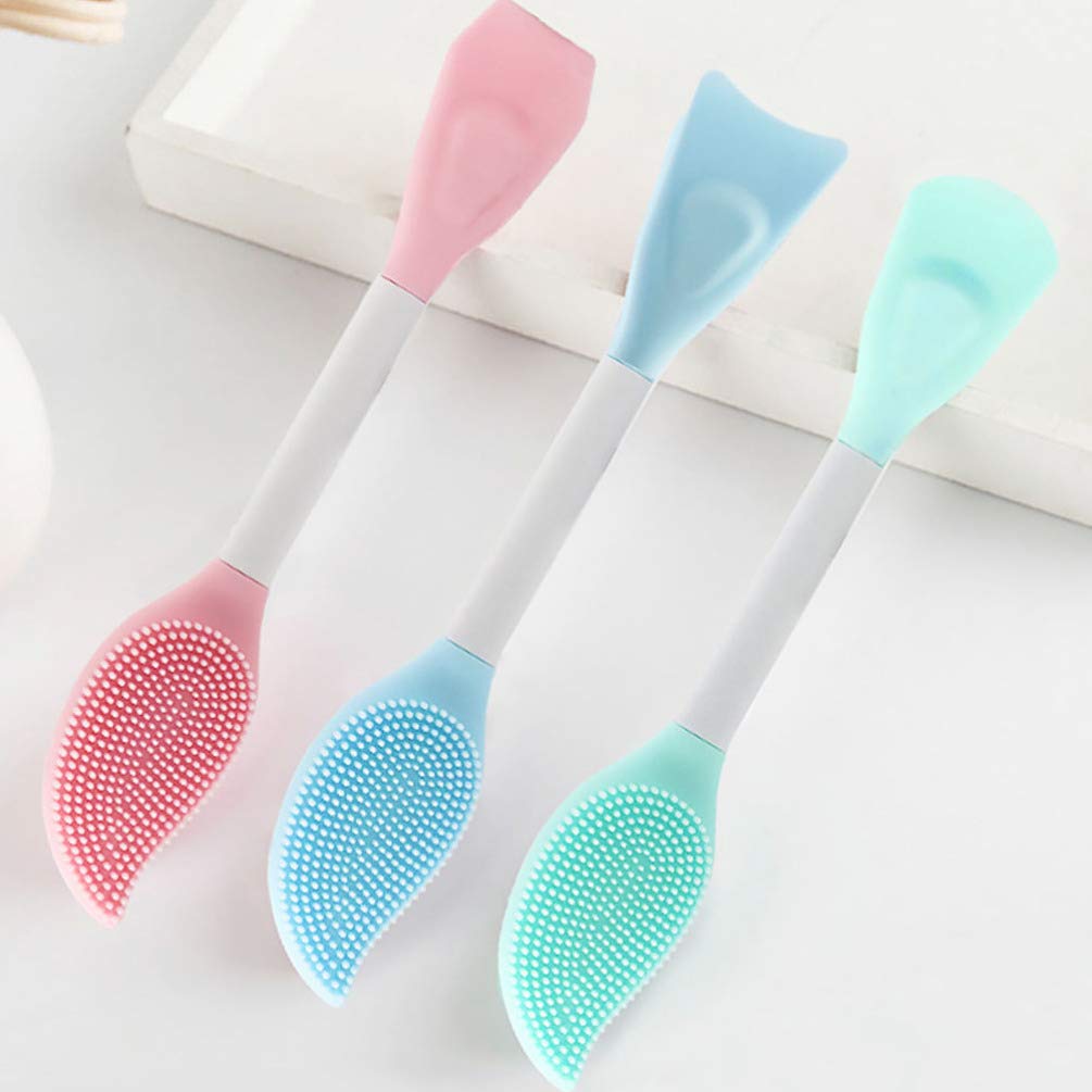 3pcs Silicone Face Brush - Double Head Beauty Tool for Skin Care & Makeup - Travel Friendly