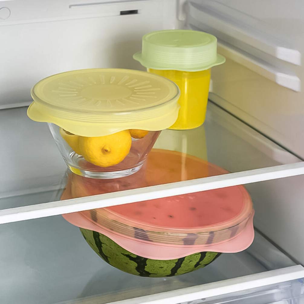 Hemoton 6-Piece Silicone Food Cover Set - Reusable Stretch Lids for Bowls, Flexible & Airtight Food Storage Covers - Perfect for Meal Prep, Leftovers & Refrigerator Organization