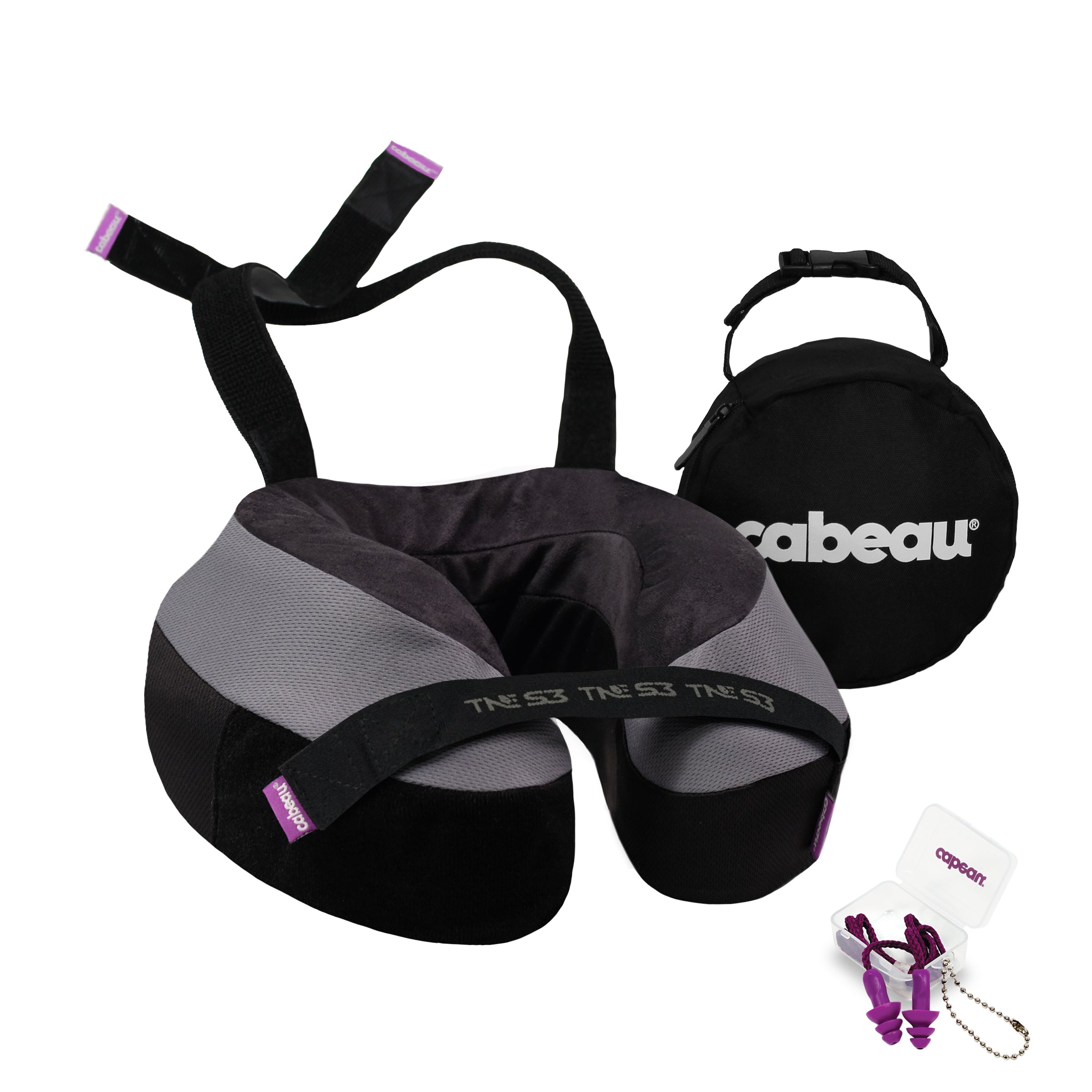 CABEAU The Neck's Evolution S3 (TNE) Travel Pillow for Airplane, Car & Office - Ergonomic Neck Support for Long Flights, Road Trips & Work Comfort