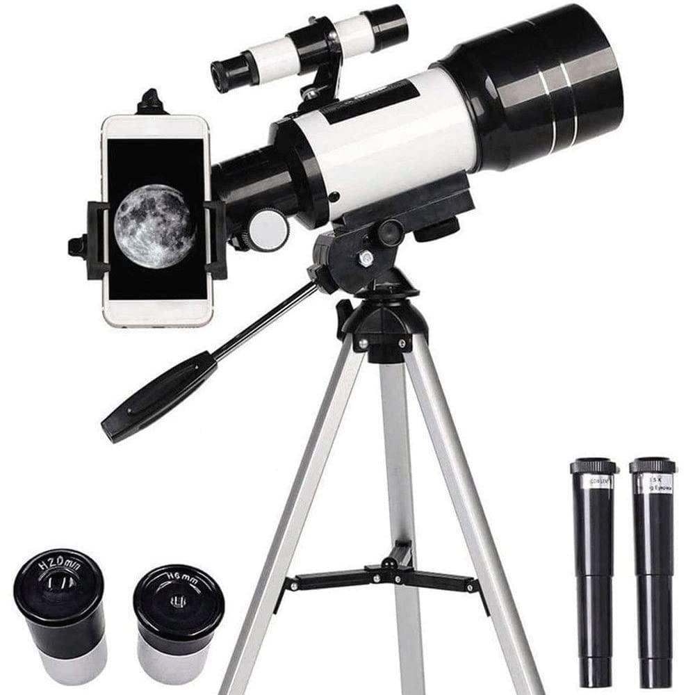 **70mm Aperture 300mm High Magnification Astronomical Refractor Telescope for Kids & Beginners - Portable Travel Telescope with Tripod for Stargazing, Bird Watching & Outdoor Adventures**