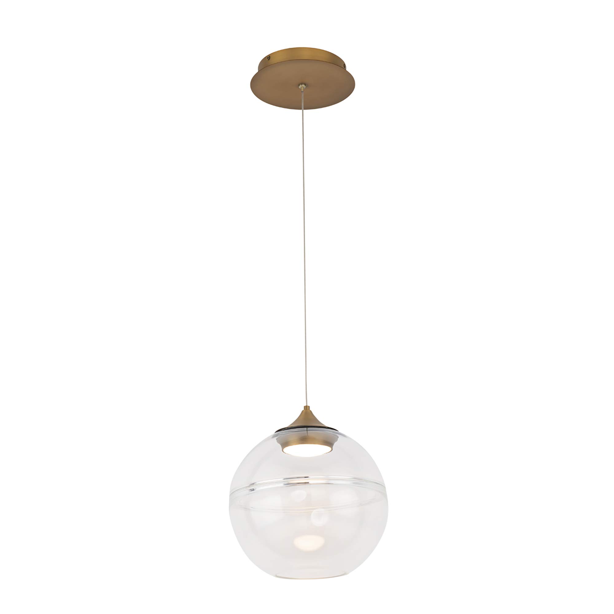 WAC Lighting dweLED Bistro 10 Inch LED Pendant Light - 3000K Warm White in Aged Brass Finish | Perfect for Kitchen Island, Dining Room & Restaurant Lighting