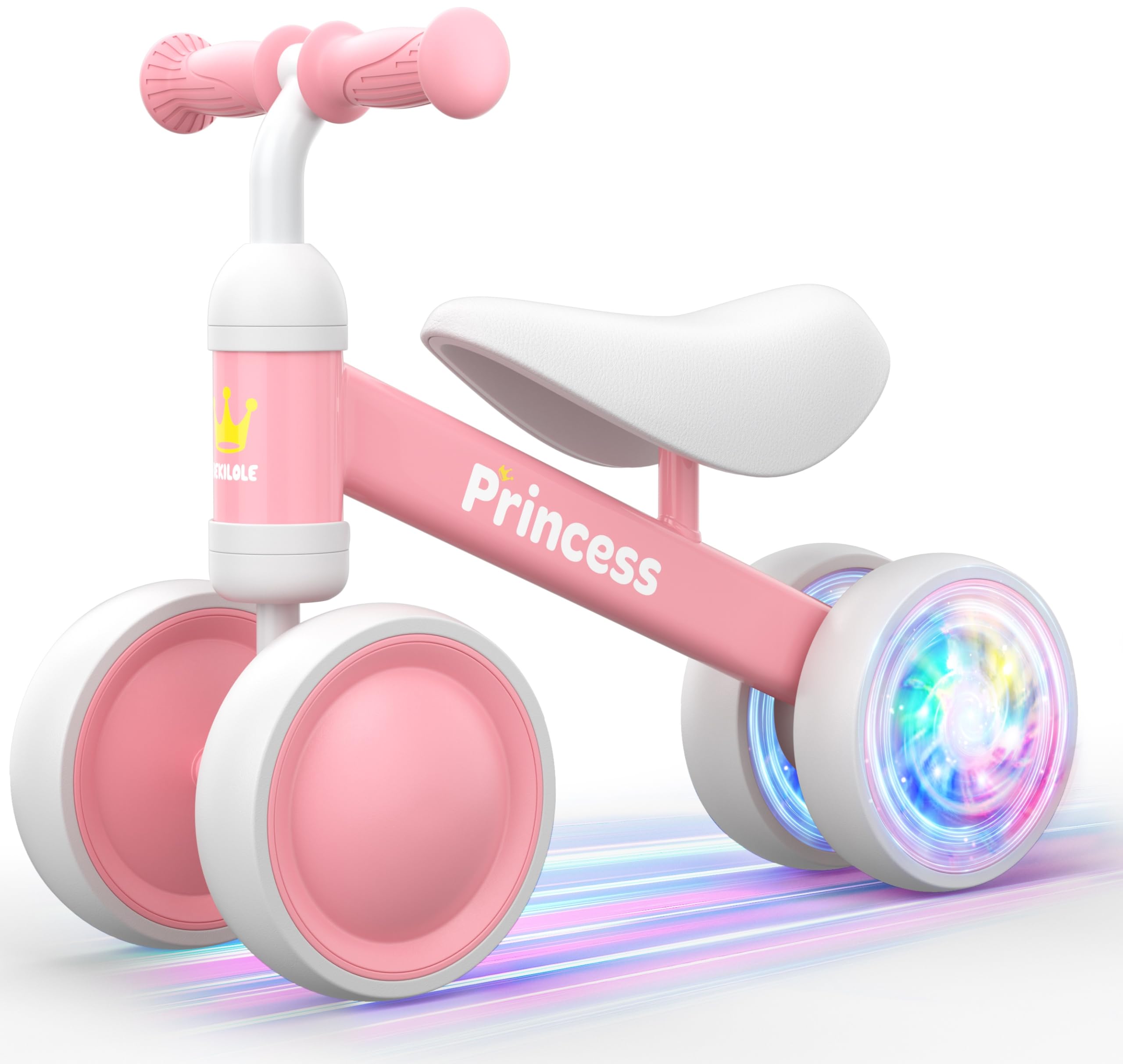 Bekilole Upgraded Pink Baby Balance Bike for 1-3 Year Old Girls | Toddler First Bike Toy for 12-36 Months | Birthday Gift for 1 Year Old Girls | Perfect for Indoor Play, Outdoor Learning & Early Riding Skills Development