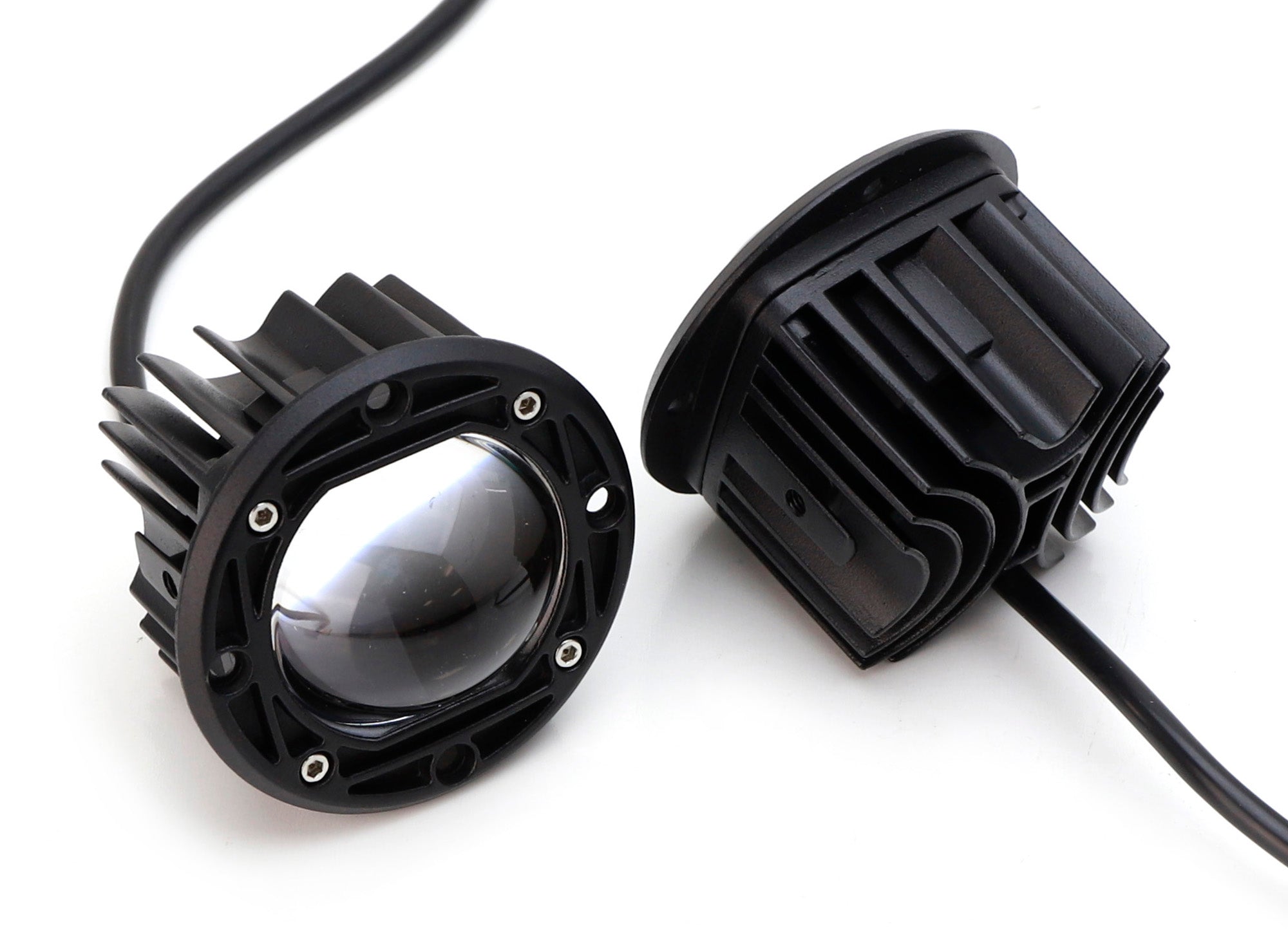 20W White/Yellow 3 Round LED Pod Light Kit - Off Road Flush Mount Projector Lights for Trucks, ATVs, UTVs & Jeeps - Waterproof Fog Lights for Night Driving, Camping & Outdoor Adventures