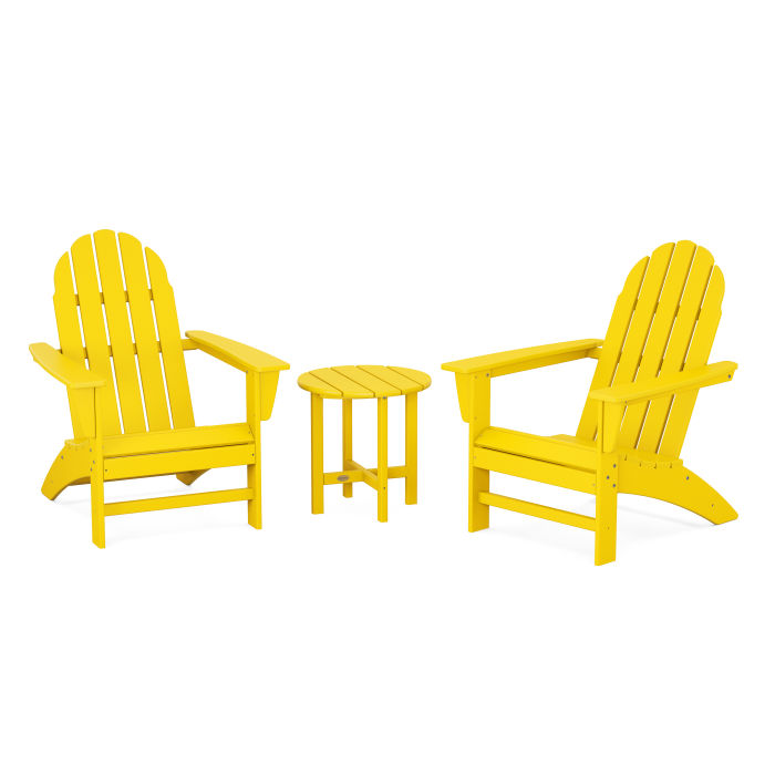 POLYWOOD Vineyard 3-Piece Adirondack Chair Set - Outdoor Patio Furniture for Garden, Poolside & Backyard Relaxation