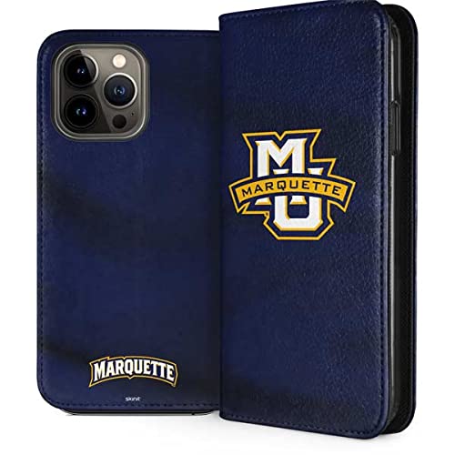 Officially Licensed Marquette University iPhone 13 Pro Max Case | Premium Skinit Folio Phone Cover for Protection | Perfect for School, Work & Daily Use